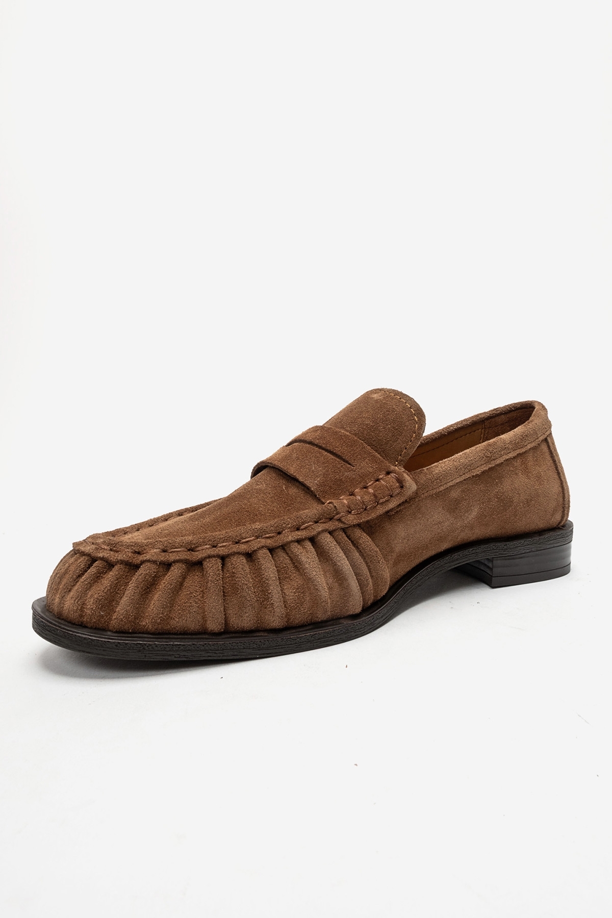 LuviShoes CHEN Toprak Süet Hakiki Deri Kadın Loafer Ayakkabı görsel 8