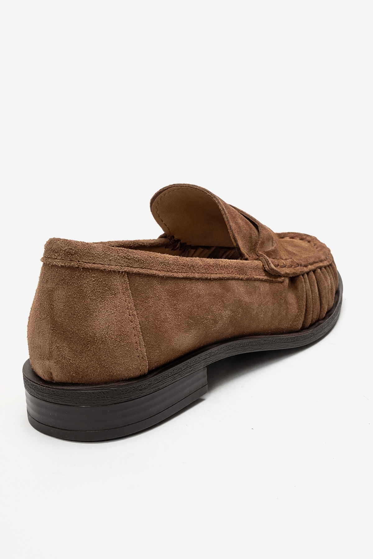 LuviShoes CHEN Toprak Süet Hakiki Deri Kadın Loafer Ayakkabı görsel 7