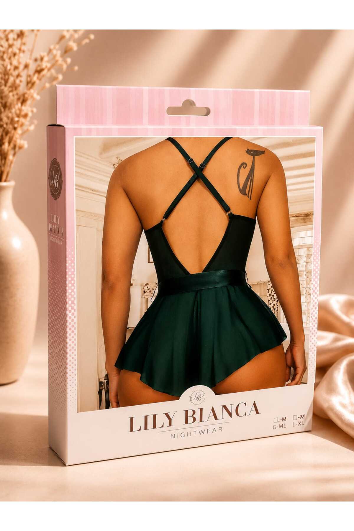 Lillie Lily bianca tül gecelik detay