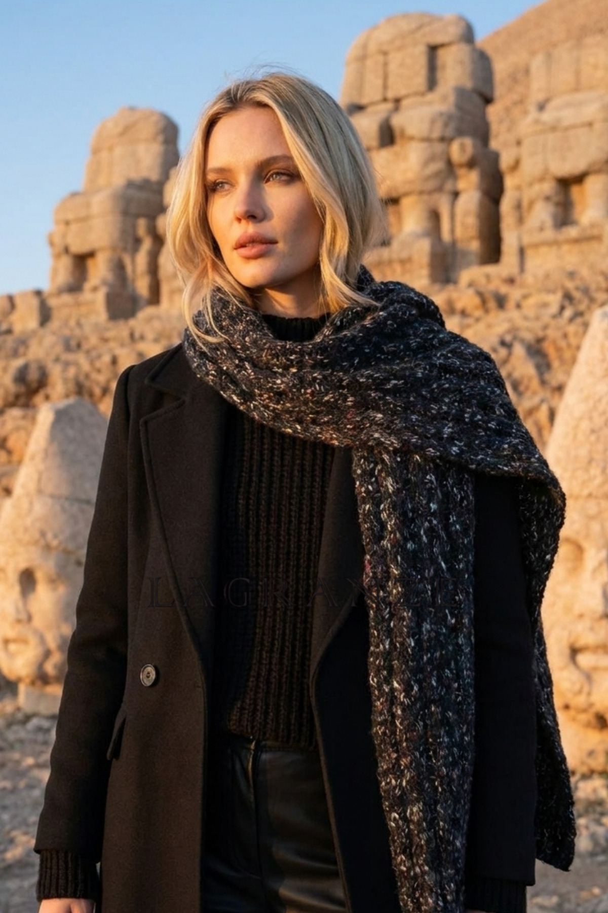 LAGRANZE Yuna Kırçıllı Yumuşak Dokulu Unisex Şal /Atkı görsel 4