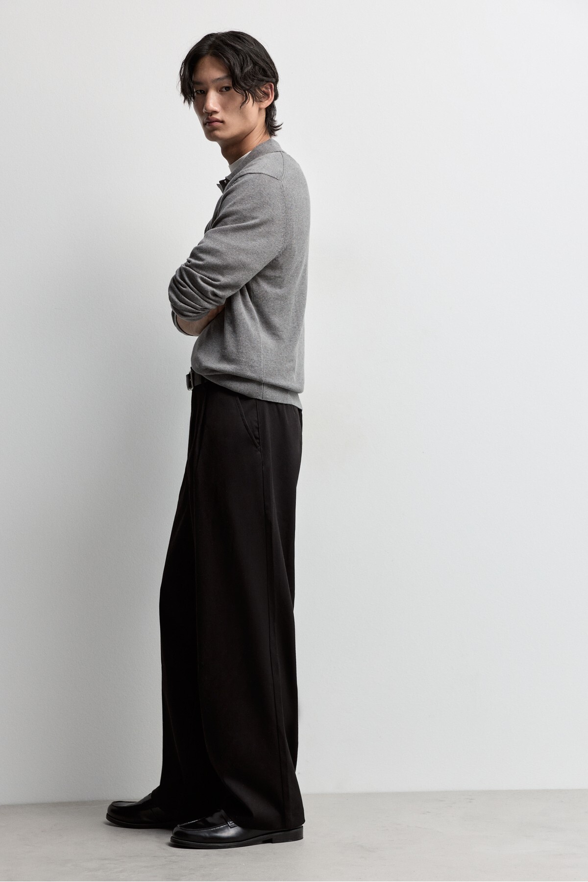 Tailored fit geniş paça pantolon — مشکی G000C750324612 — تصویر 5 از 8