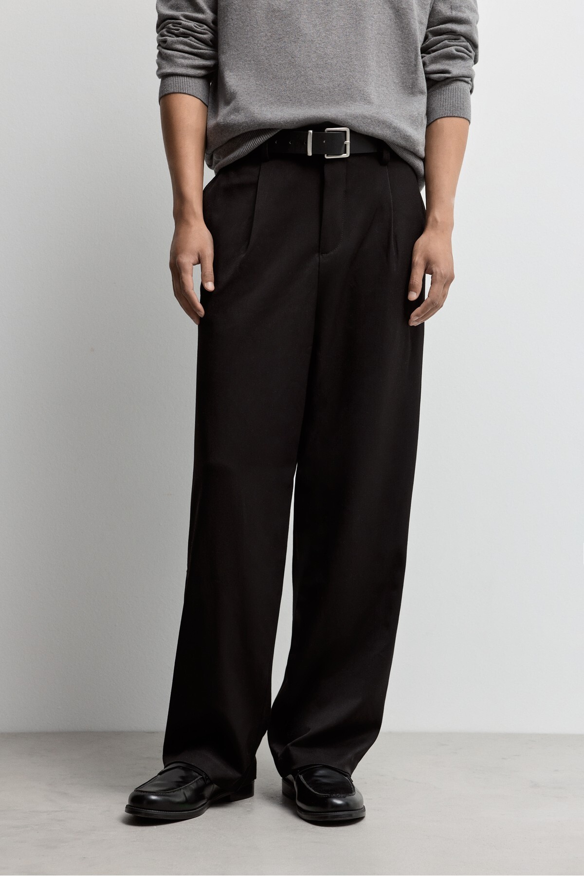 Tailored fit geniş paça pantolon — مشکی G000C750324612 — تصویر 2 از 8