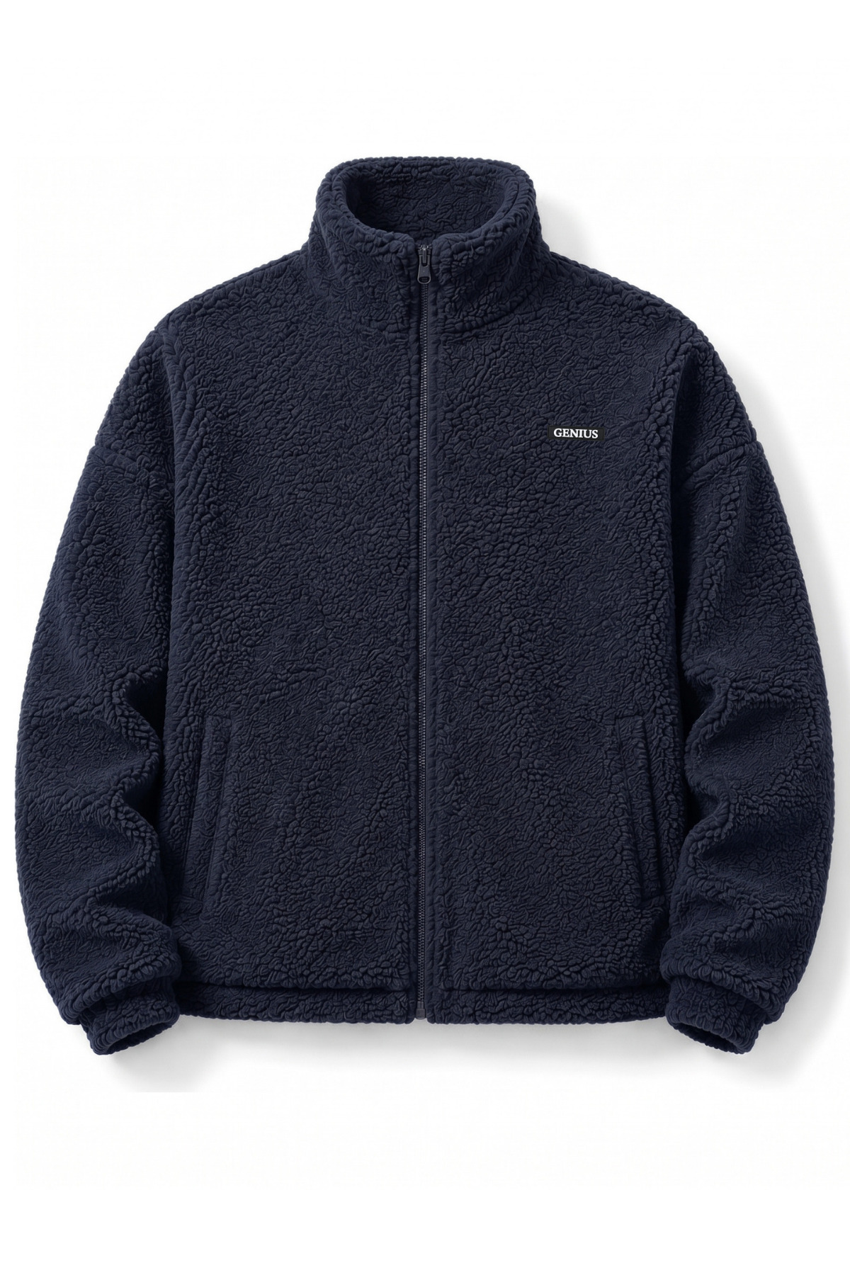 GENIUS STORE Oversize Peluş Erkek İçi Polarlı Tam Fermuarlı Sherpa Sonbahar Kış Kadın Polar Sweatshirt