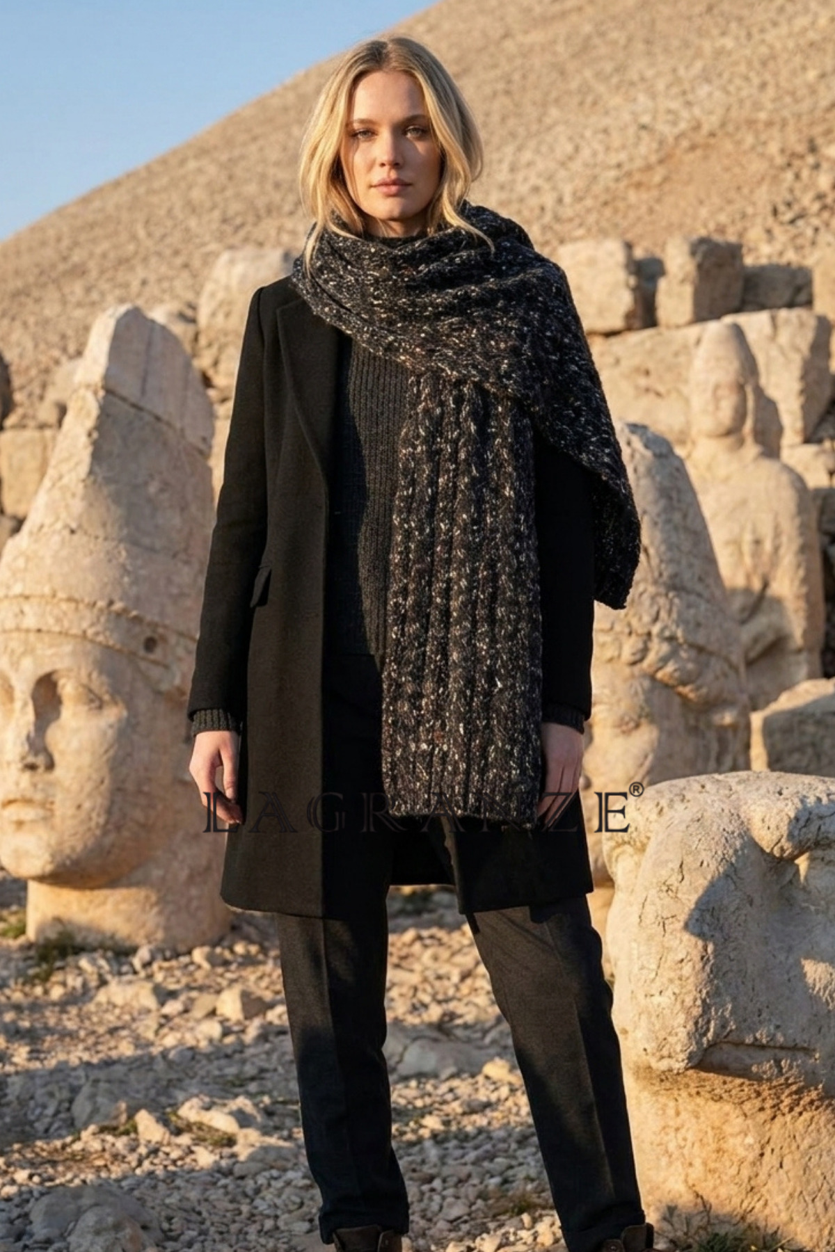 LAGRANZE Yuna Kırçıllı Yumuşak Dokulu Unisex Şal /Atkı görsel 3