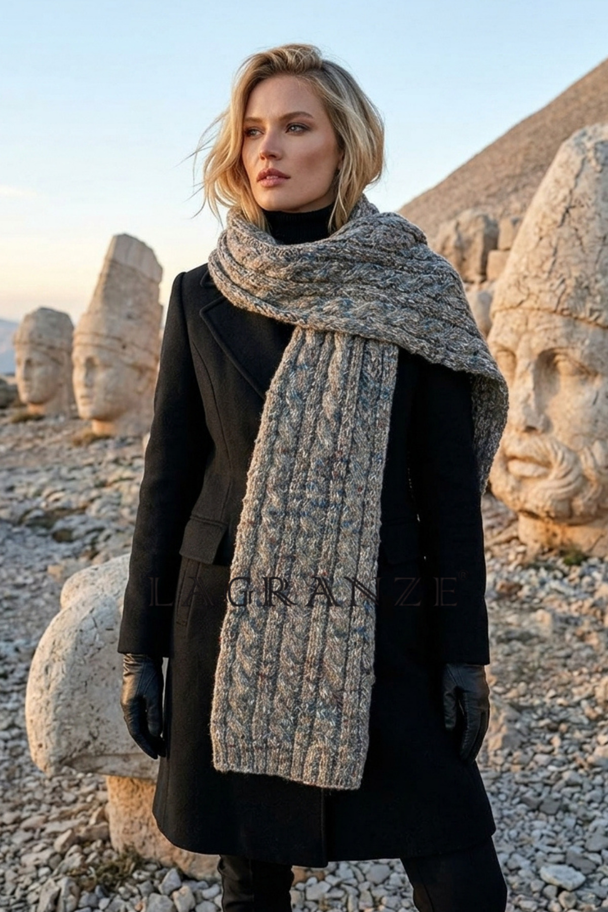LAGRANZE Yuna Kırçıllı Yumuşak Dokulu Unisex Şal /Atkı görsel 3