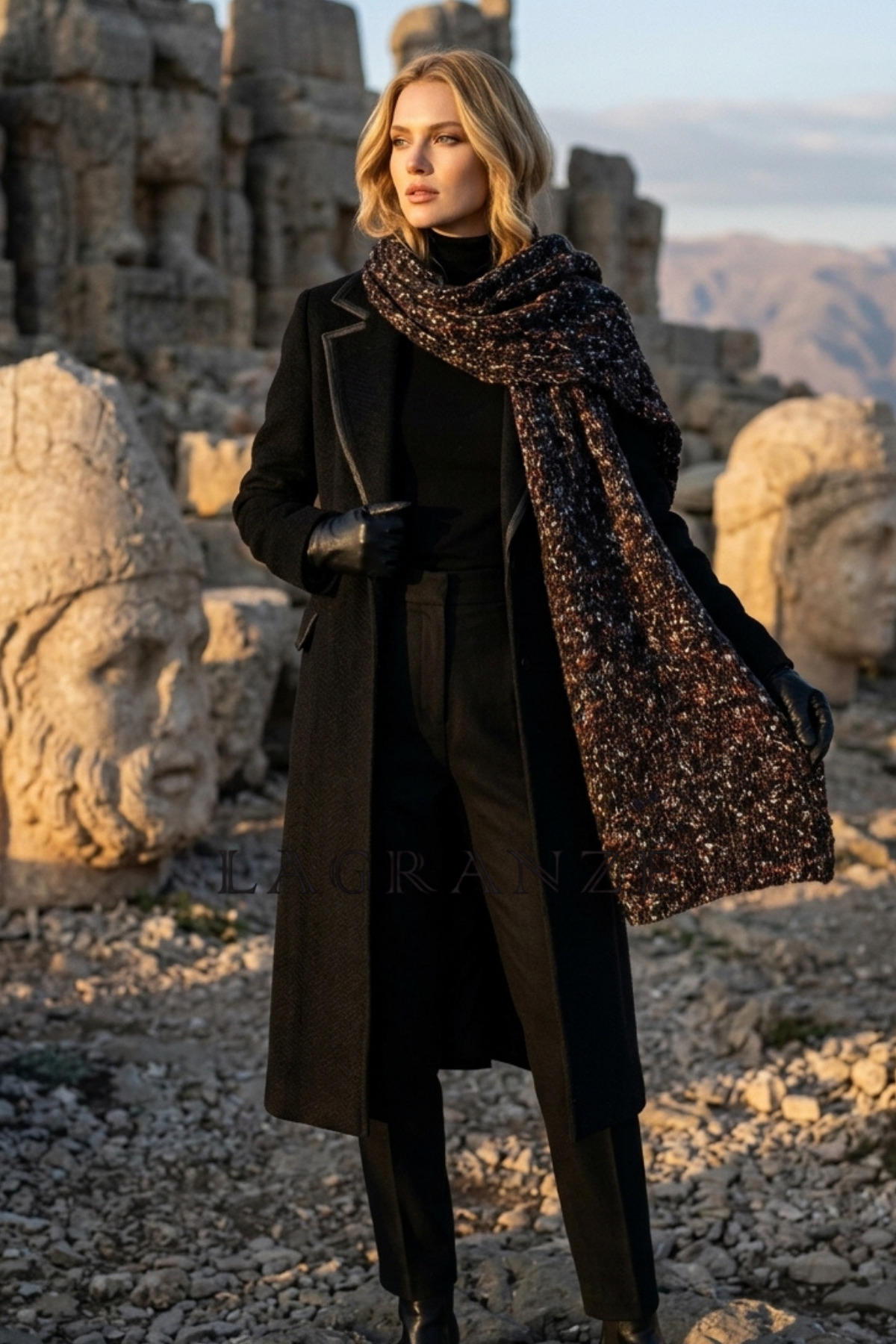 LAGRANZE Yuna Kırçıllı Yumuşak Dokulu Unisex Şal /Atkı