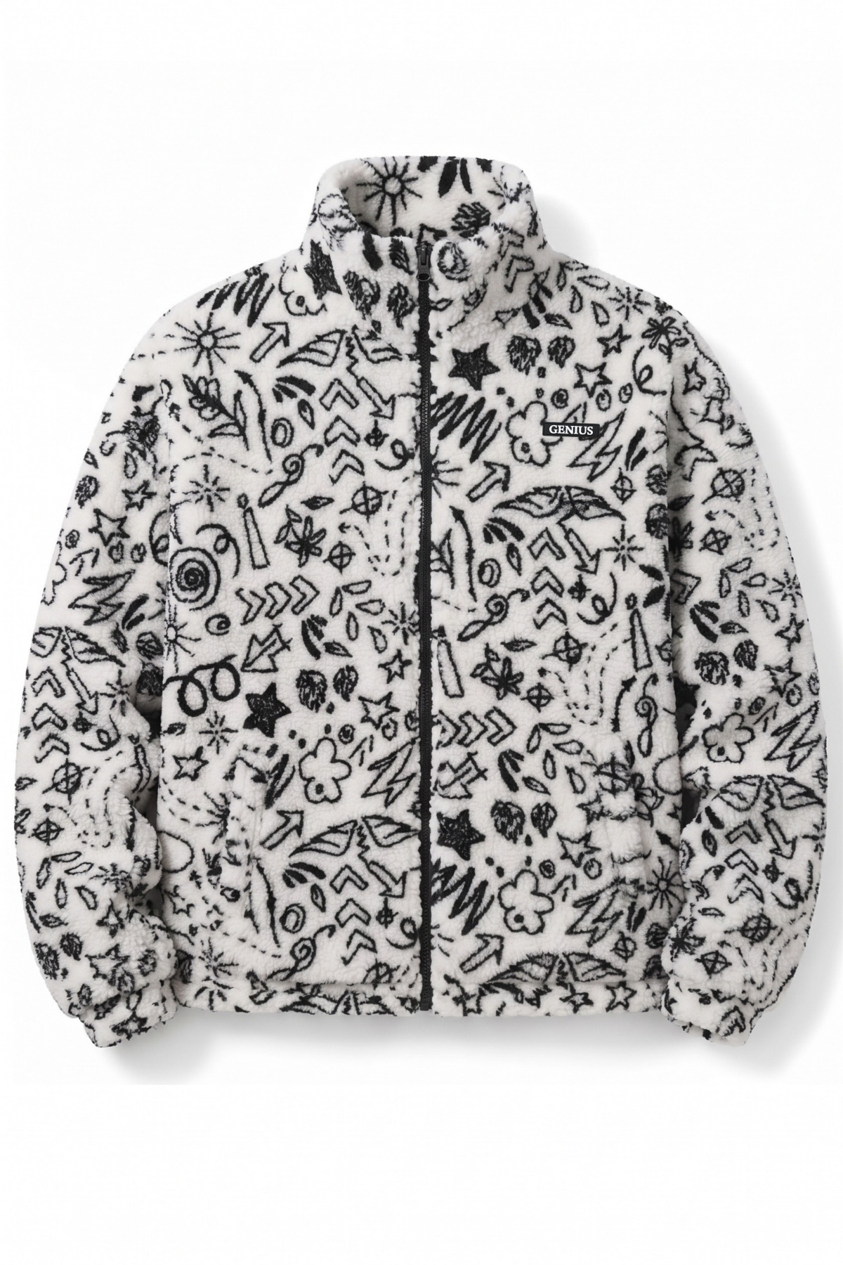 GENIUS STORE Oversize Peluş Erkek İçi Polarlı Tam Fermuarlı Sherpa Sonbahar Kış Kadın Polar Sweatshirt