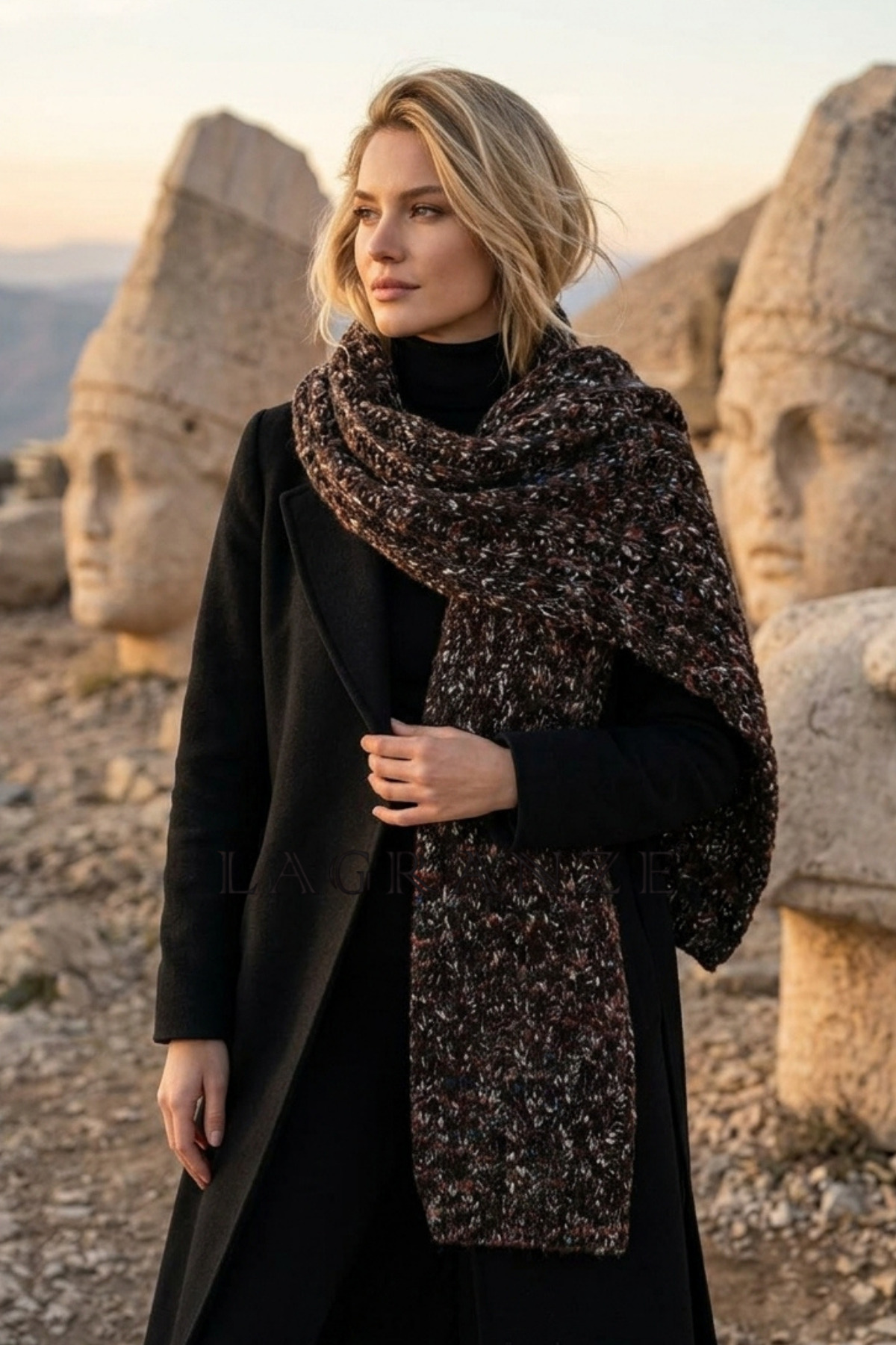 LAGRANZE Yuna Kırçıllı Yumuşak Dokulu Unisex Şal /Atkı görsel 3