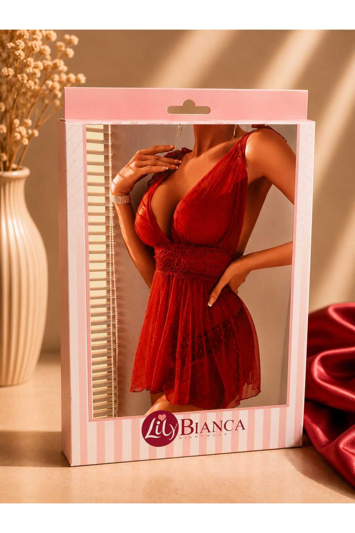 Lillie Lily bianca tül gecelik