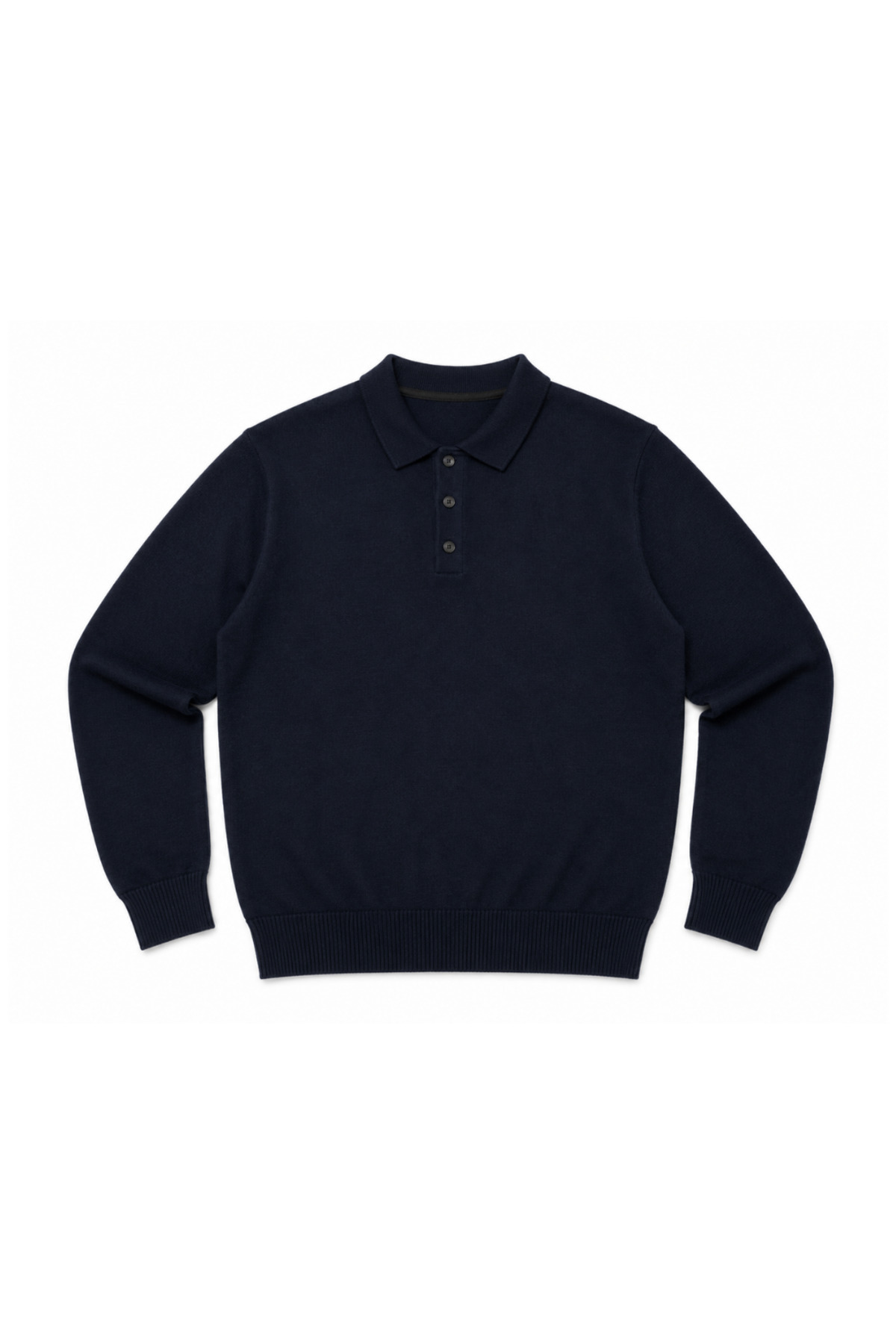 BattalModa Erkek Büyük Beden Lacivert Düğmeli Polo Yaka Triko Kazak 3XL-4XL-5XL-6XL görsel 4