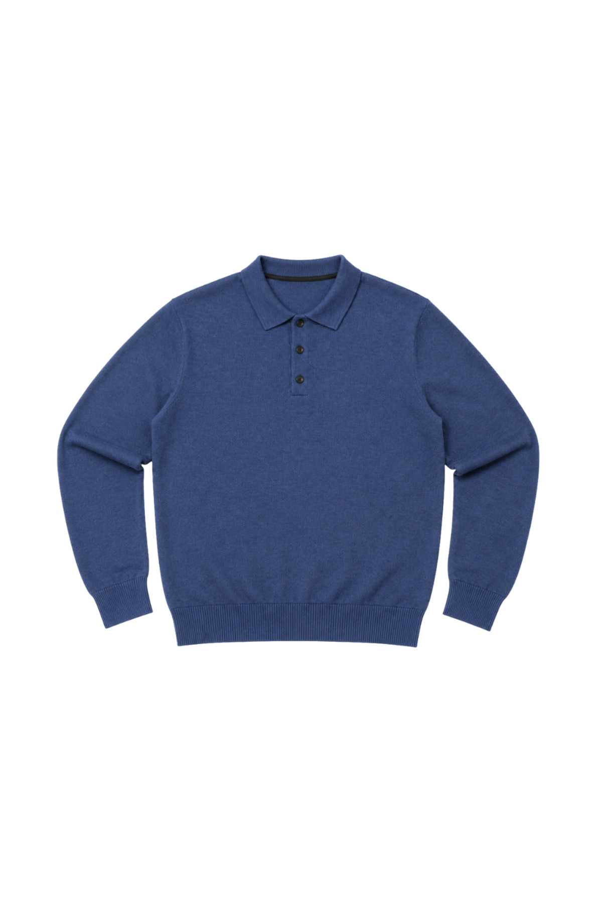 BattalModa Erkek Büyük Beden İndigo Düğmeli Polo Yaka Triko Kazak 3XL-4XL-5XL-6XL görsel 4