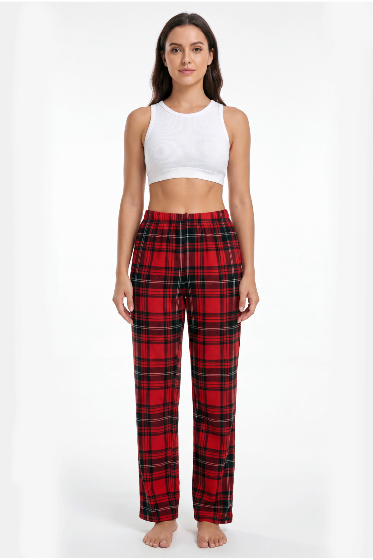 Pijahane Kadın 3'lü Ekose Desenli Pijama Altı görsel 2