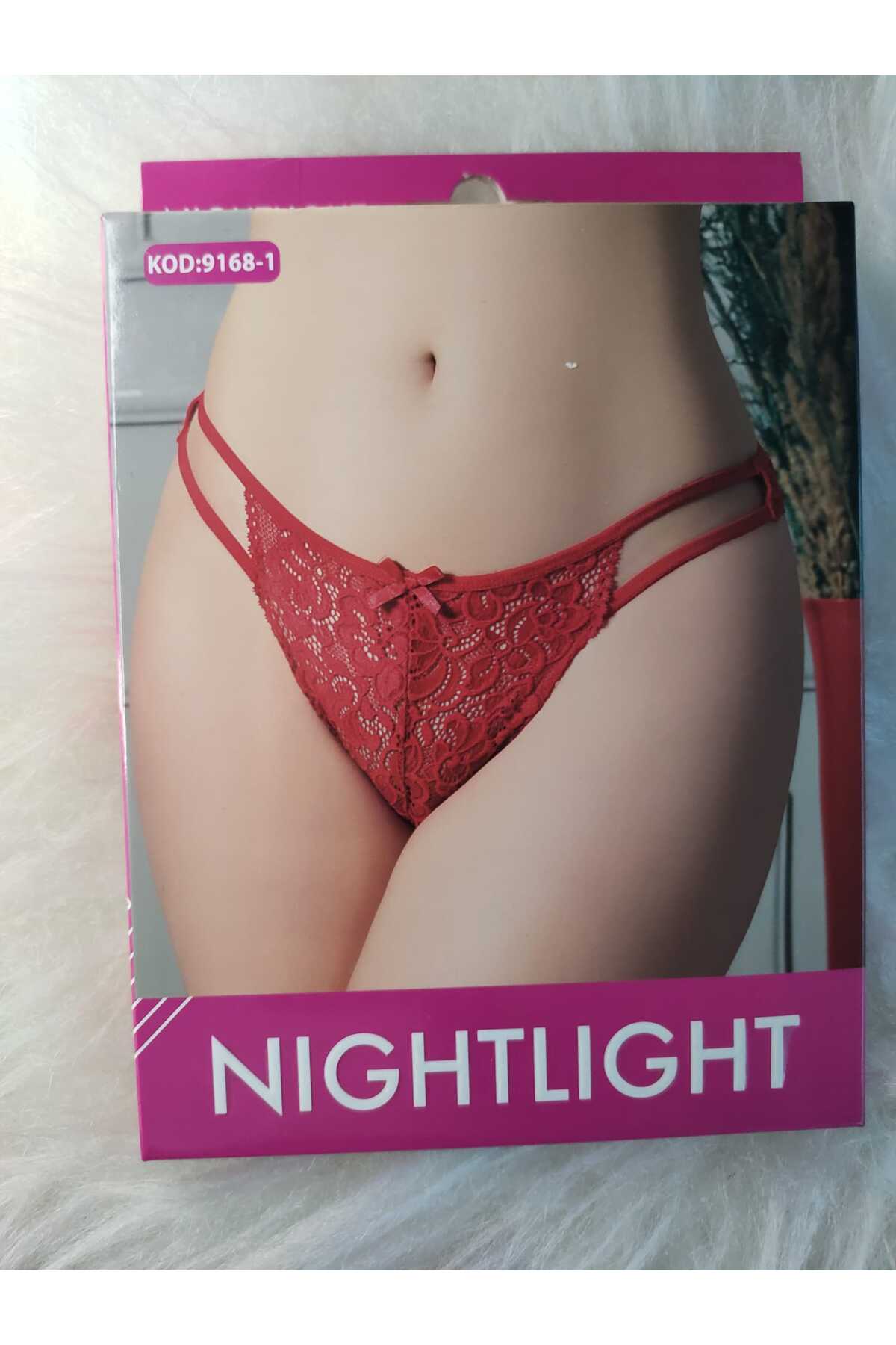 Lillie Nightlight dantelli özel bölgesi açık fantazi tanga