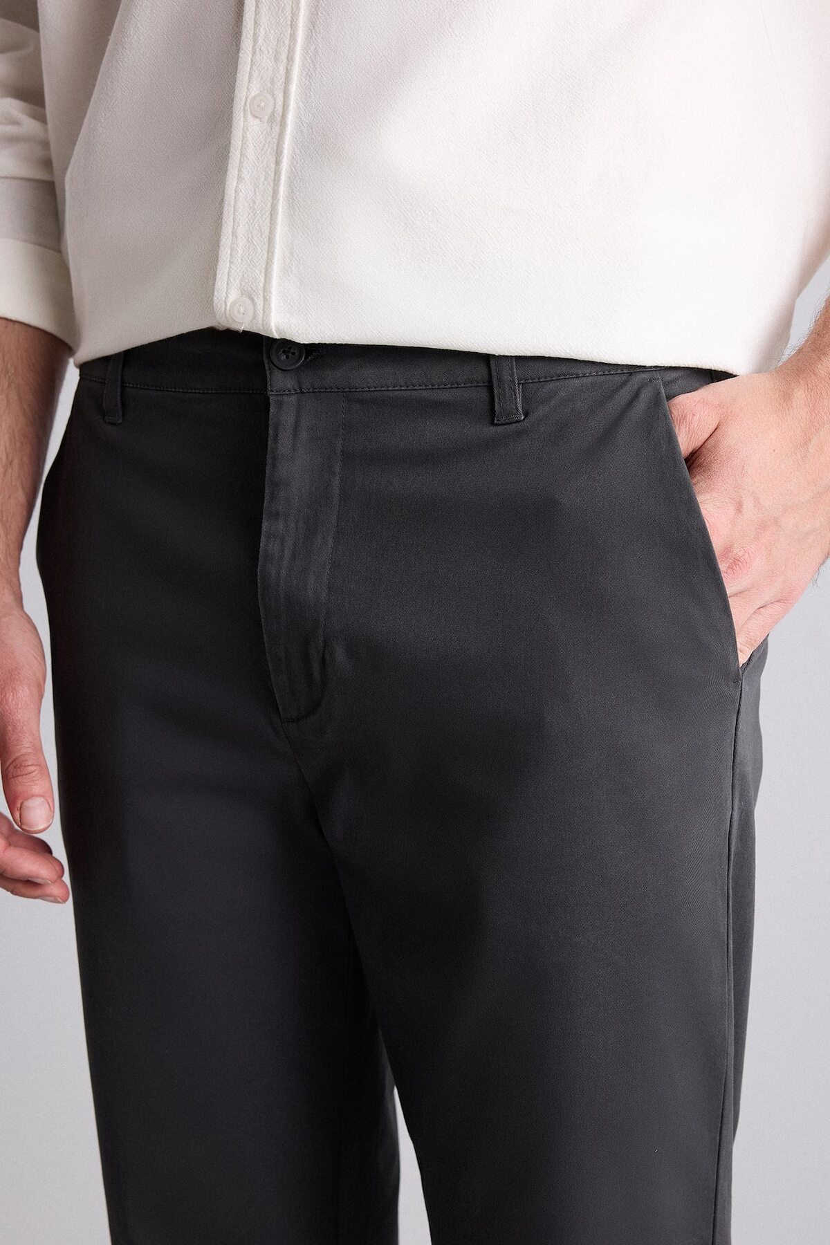 Regular Fit Düz Paça Pantolon H4809AX26AU — خاکستری — تصویر 4 از 5