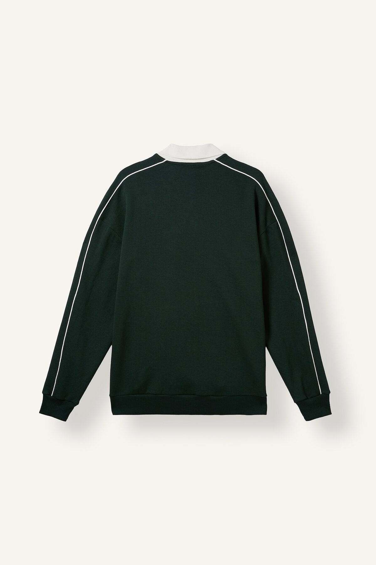 DeFacto Boxy Fit Polo Yaka Baskılı Sweatshirt F0116AX26AU görsel 4