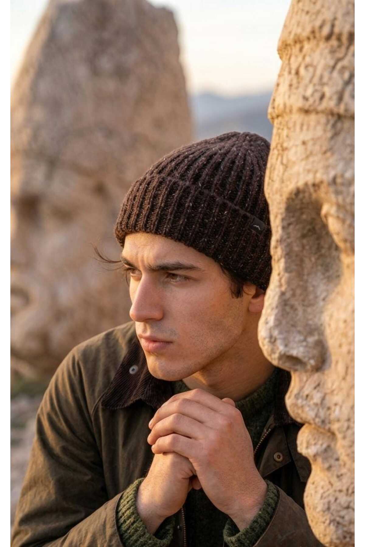 LAGRANZE Casual Kırçıllı Modern Tarz Yumuşak Dokulu ÜNİSEKS Bere görsel 3