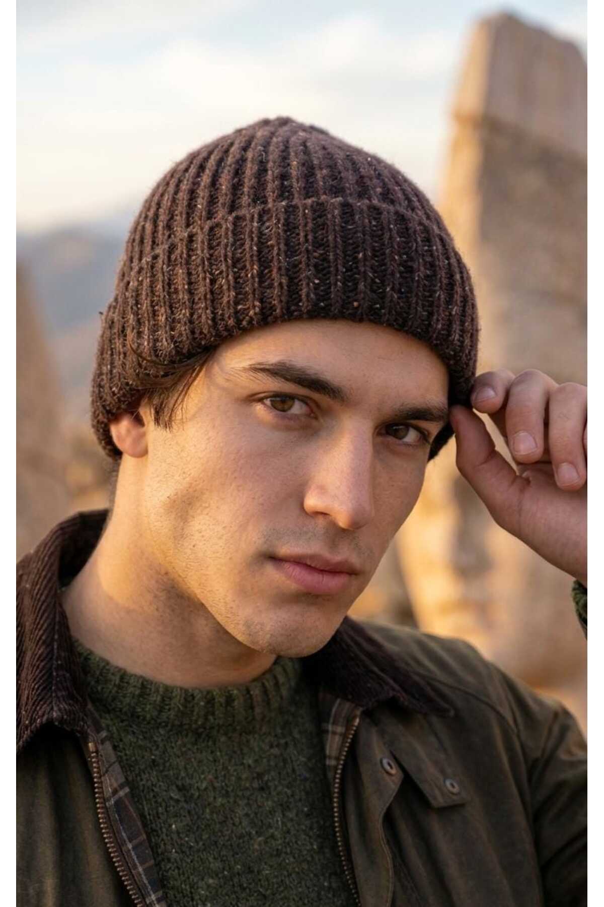 LAGRANZE Casual Kırçıllı Modern Tarz Yumuşak Dokulu ÜNİSEKS Bere görsel 4