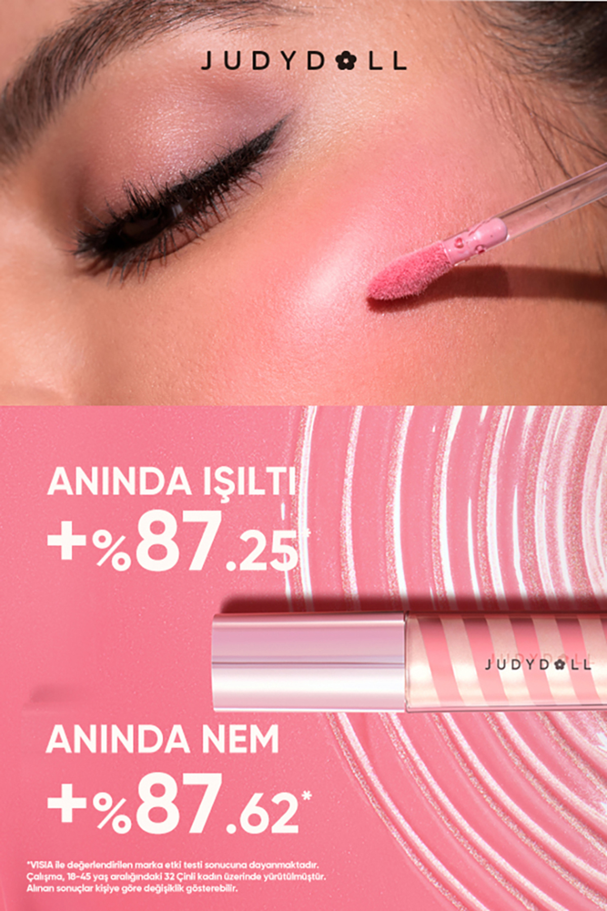 رژگونه درخشان چرخشی شماره 02 رز شبنم‌دار | هایلایتر و رژگونه مایع در یک بسته — صورتی AU2600041 — تصویر 5 از 9