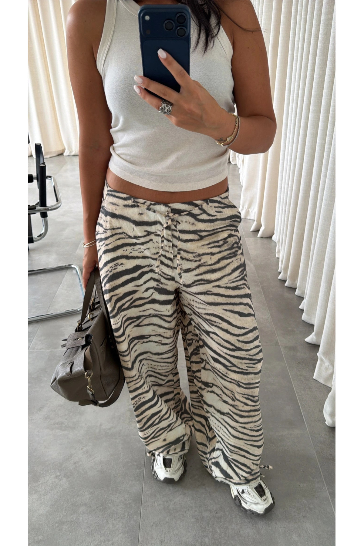My Blog Bej Zebra Desen Pantolon - 19005 görsel 4
