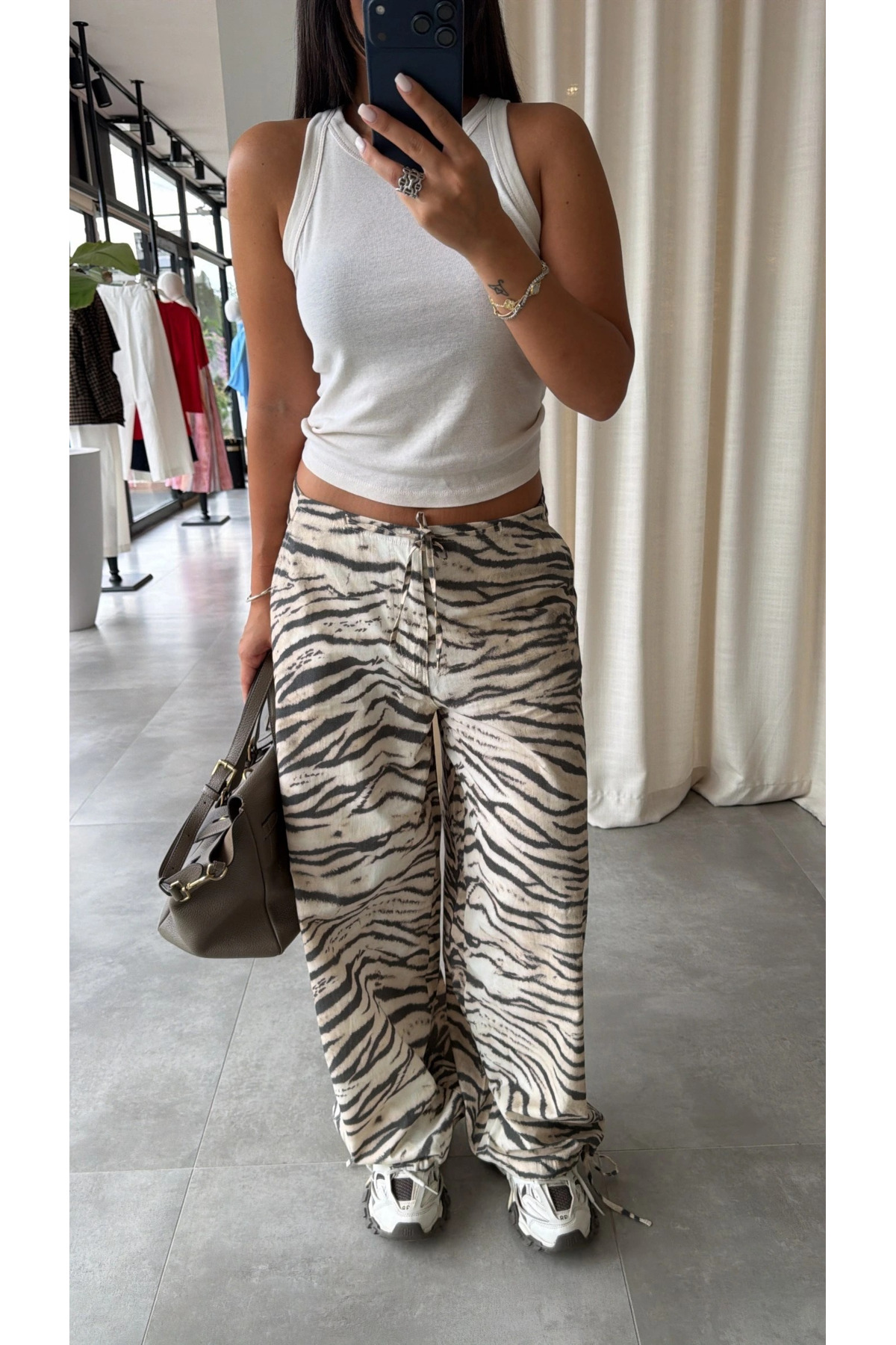My Blog Bej Zebra Desen Pantolon - 19005 görsel 2