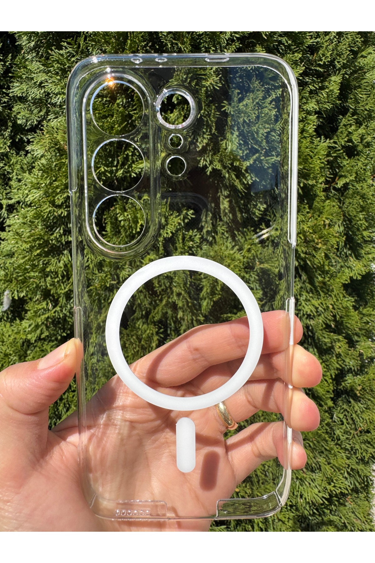 Tecno Camon 50 Pro Uyumlu Kılıf İnce Sert Sararmaz Magsafe Kamera Korumalı Koruyucu Dayanıklı Transparan Arka Kapak