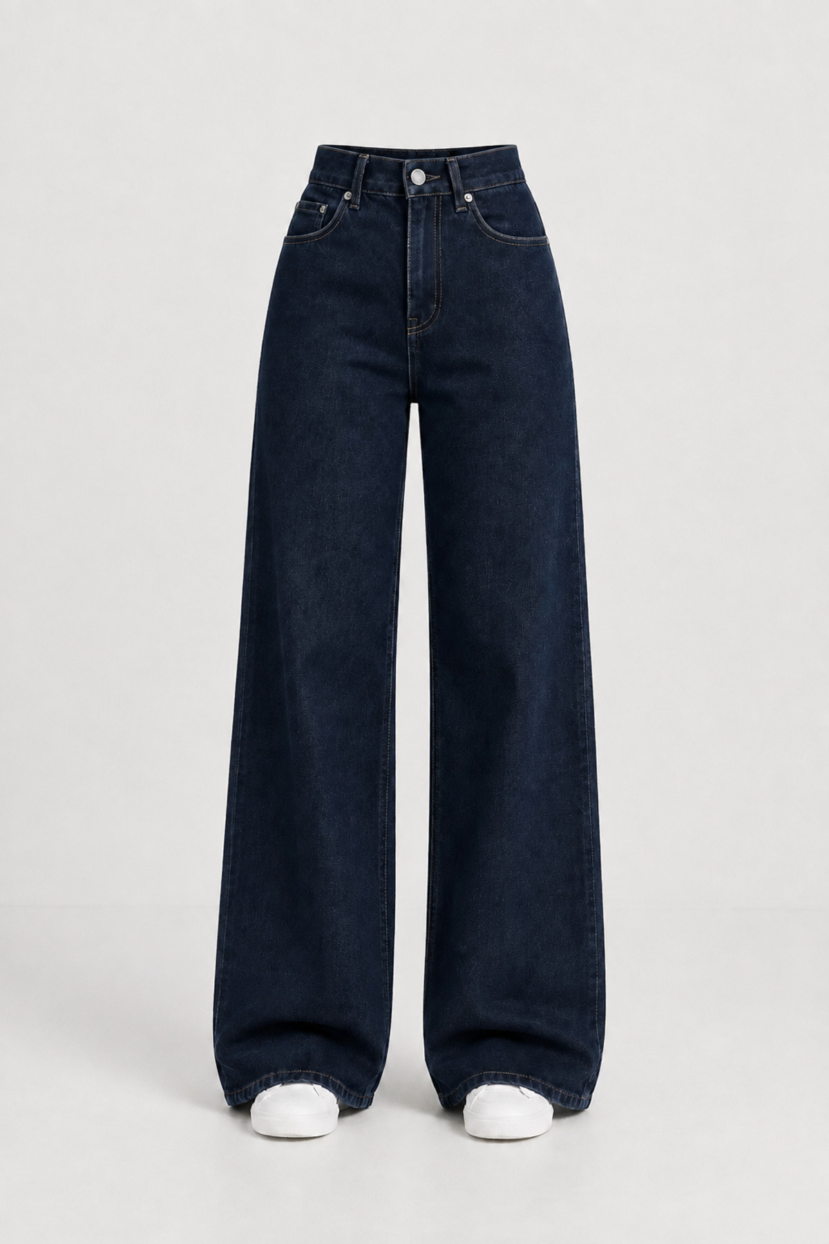 J&KSTORES Kadın Yüksek Bel Bol Paça Jean Kot Palazzo Pantolon