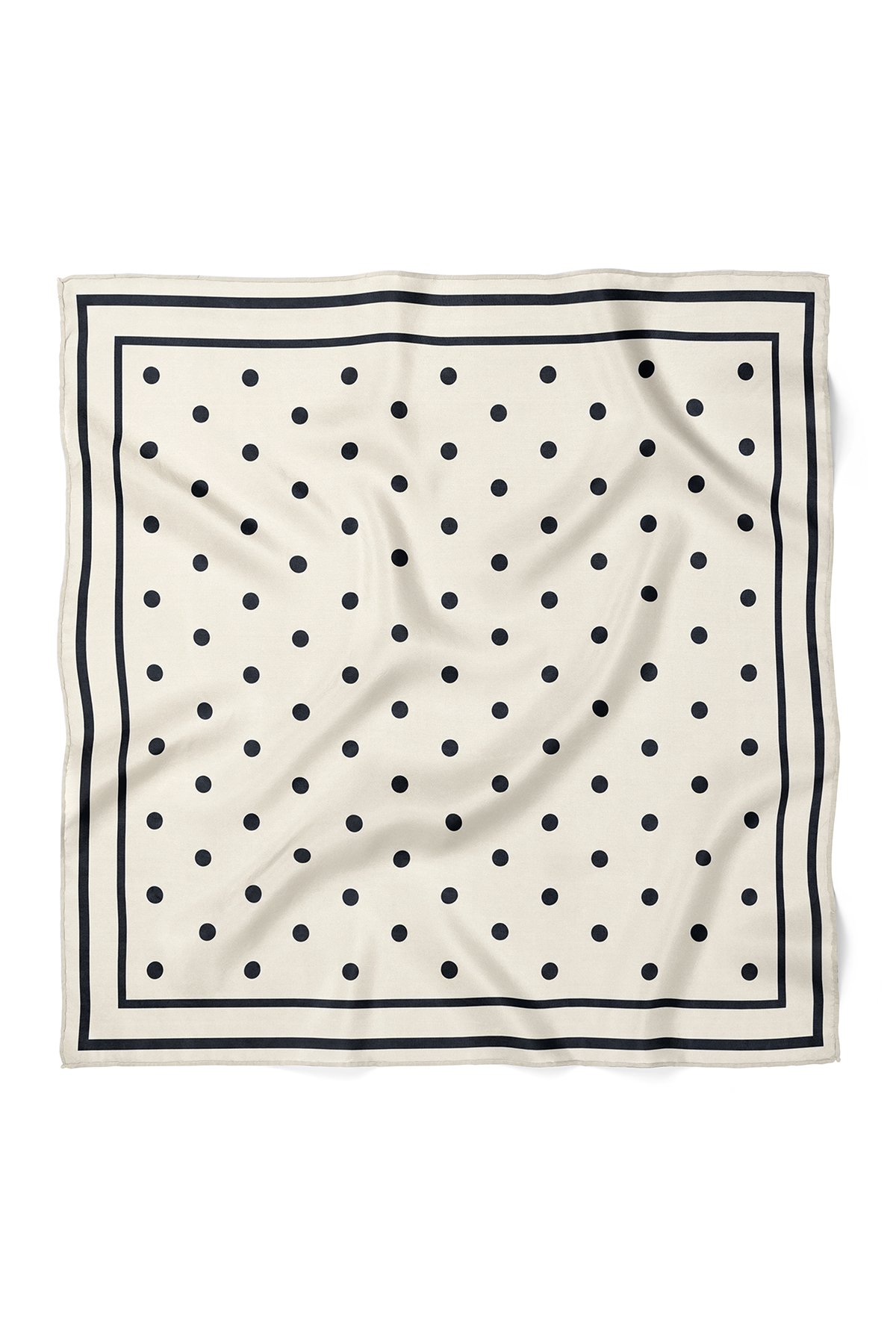 nehir eşarp Puantiye Desen Fular Bandana 50x50 Cm görsel 3