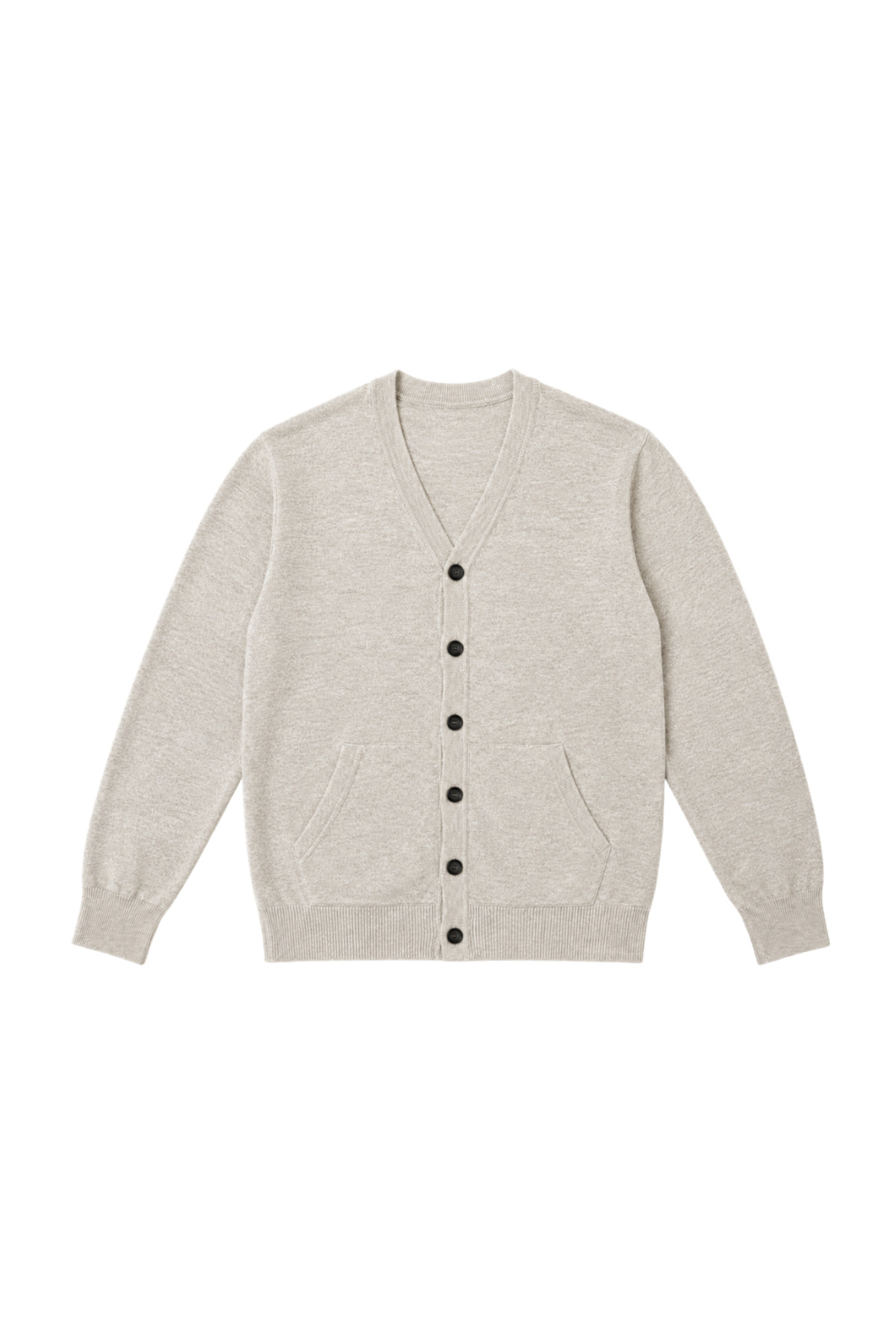 BattalModa Erkek Büyük Beden Bej Cepli Düğmeli Triko Hırka 3XL-4XL-5XL-6XL görsel 4
