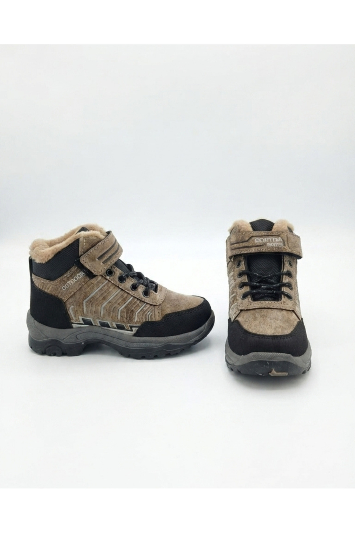 Enes Ayakkabıcılık Erkek Çocuk Outdoor Trekking Kışlık Bağcıklı Cırtlı Spor Bot