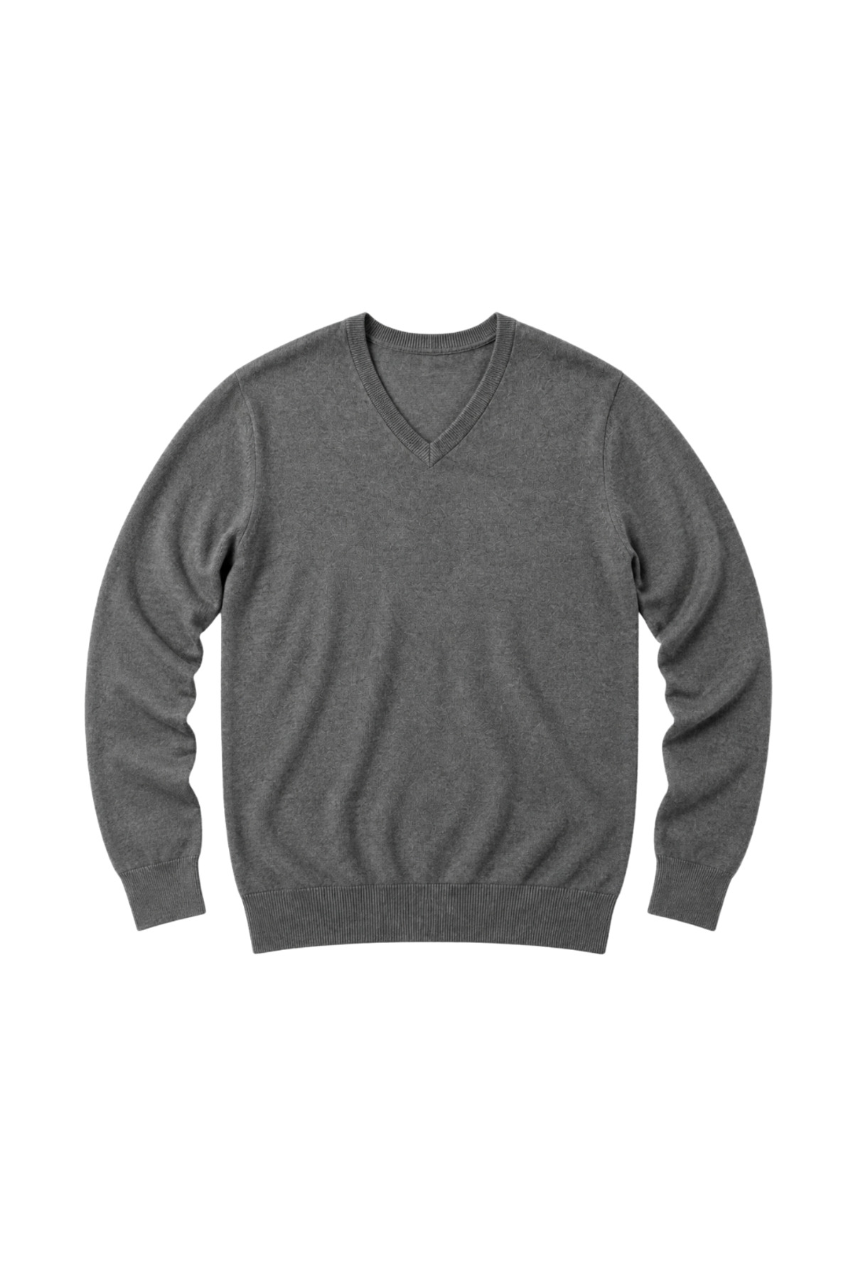 BattalModa Erkek Büyük Beden Füme V Yaka Pamuklu Kazak 3XL-4XL-5XL-6XL görsel 4