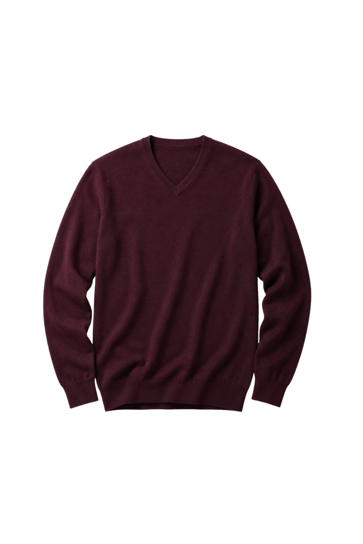 BattalModa Erkek Büyük Beden Bordo V Yaka Pamuklu Kazak 3XL-4XL-5XL-6XL görsel 4
