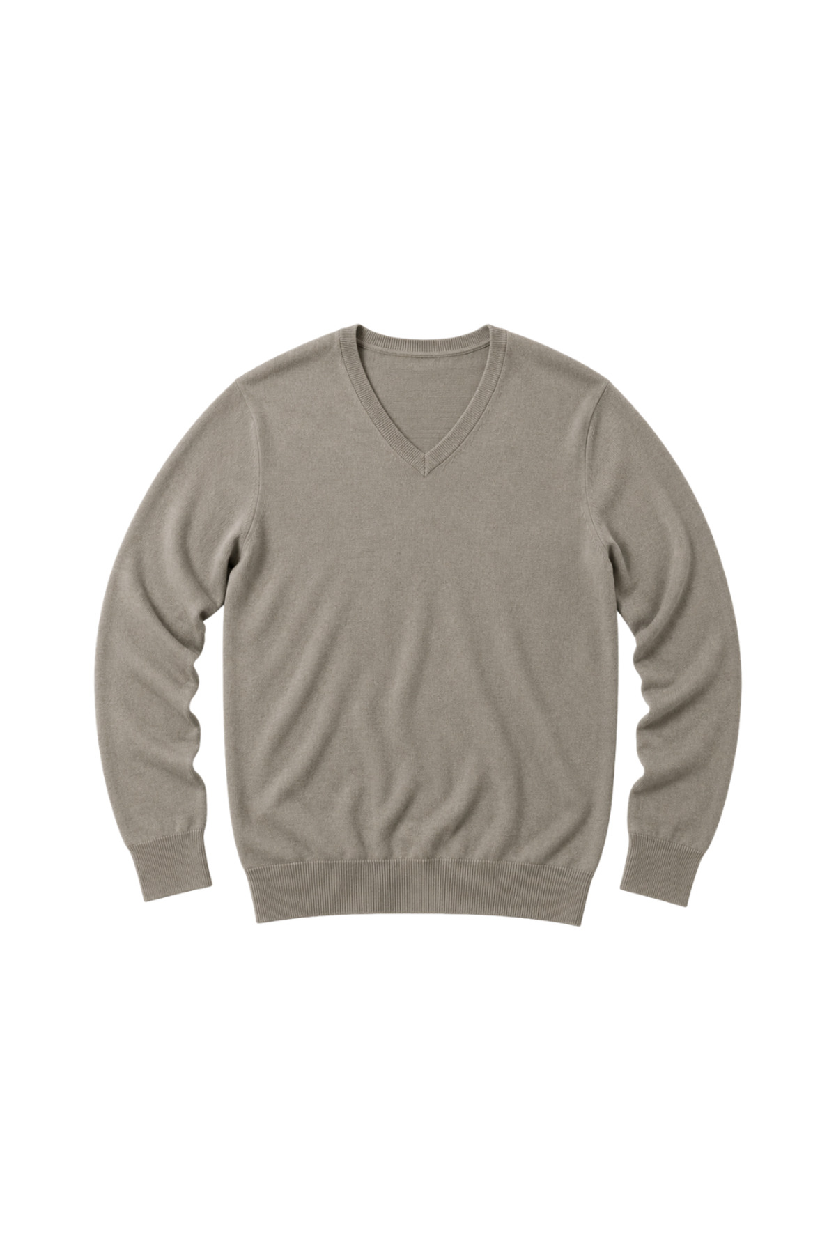 BattalModa Erkek Büyük Beden Vizon V Yaka Pamuklu Kazak 3XL-4XL-5XL-6XL görsel 4