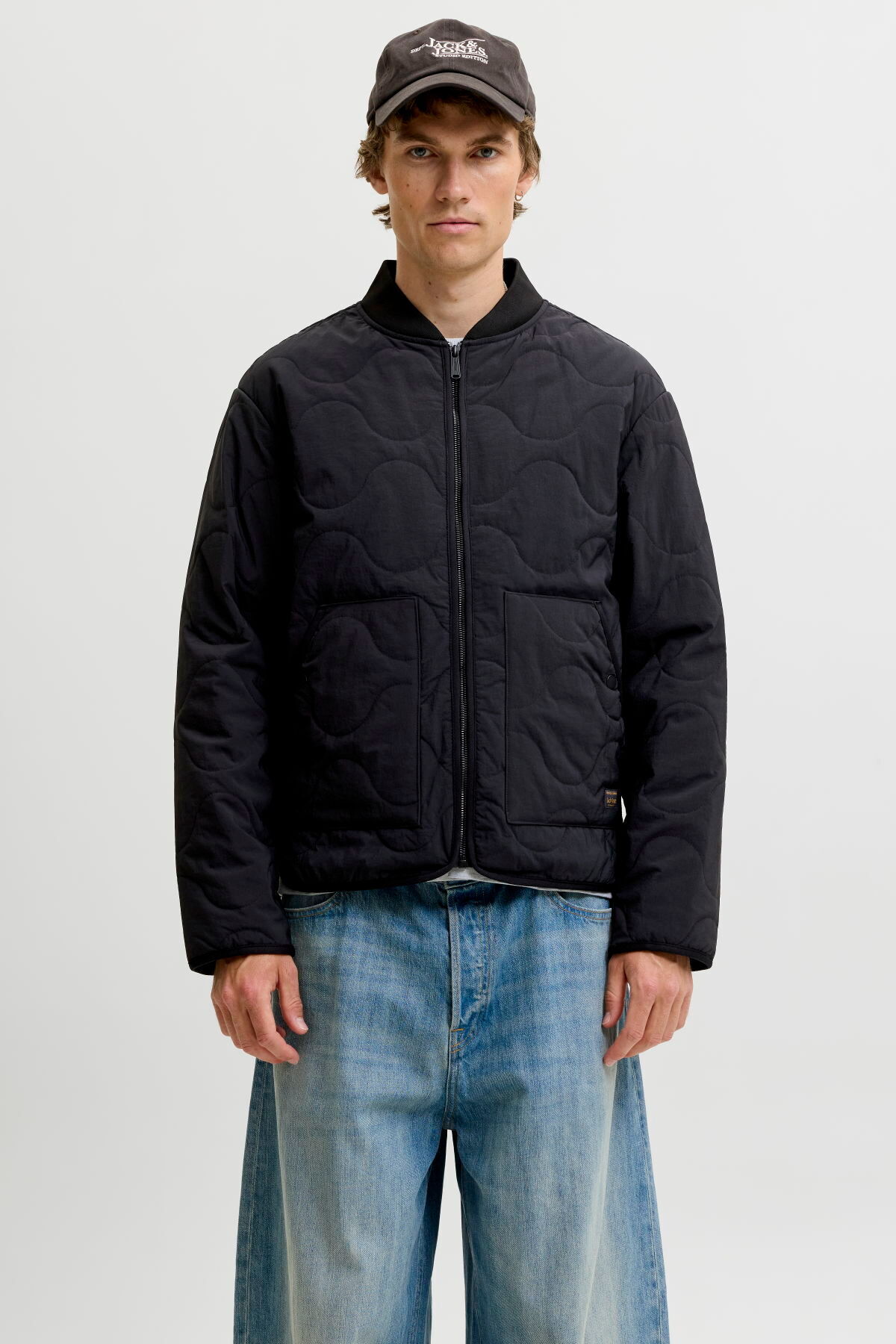 کاپشن پفی آستین بلند یقه بیسبال مردانه - Axel جک اند جونز کاپشن Jack & Jones