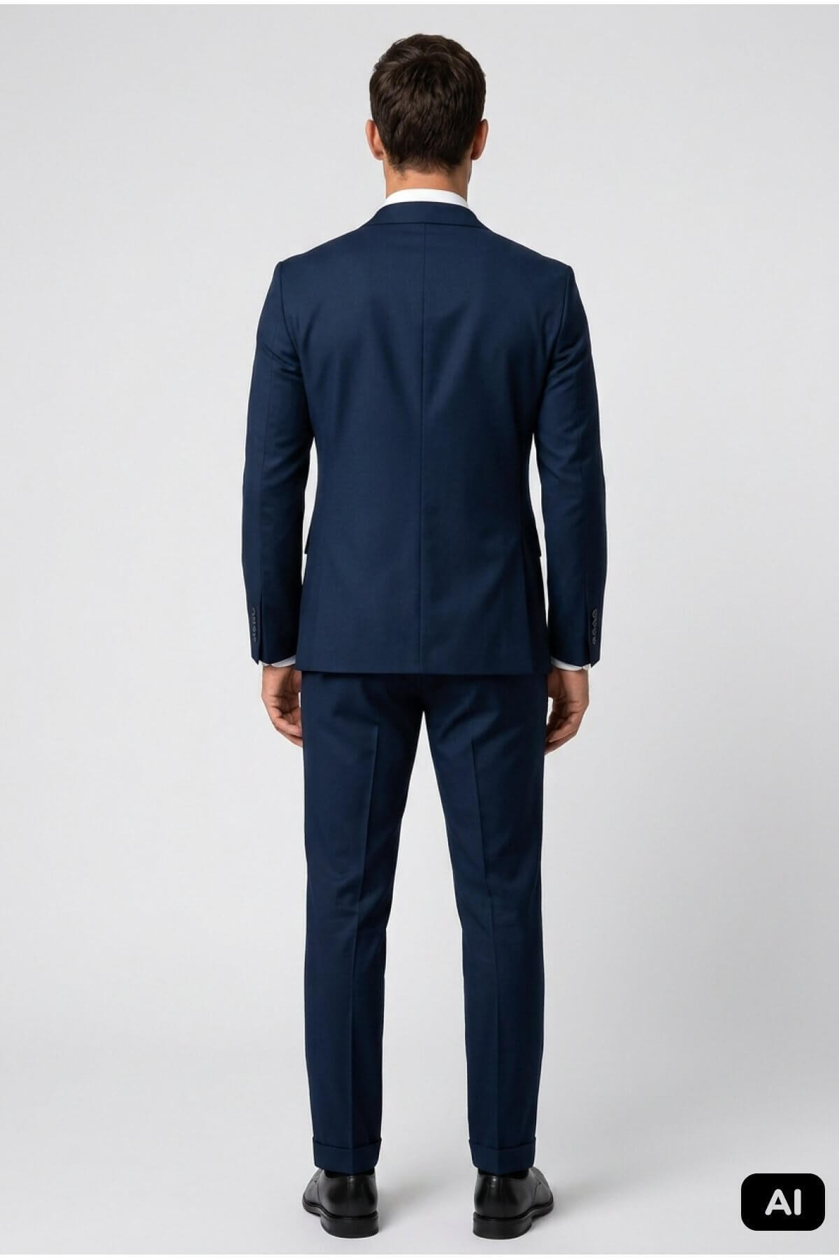 İgs Lacivert Slim Fit Dar Kalıp Mono Yaka %86 Yün Ürün görsel 3