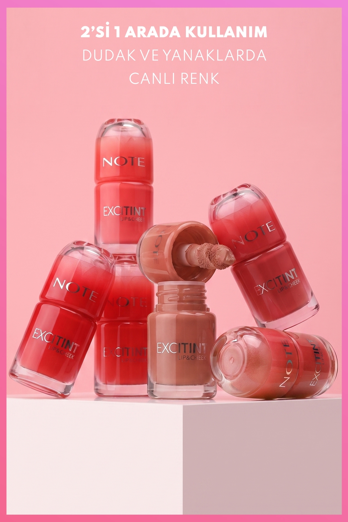 رژگونه مایع رنگ لب و گونه Excitint - 30 مرجانی رز — قهوه‌ای BLS EXCITINT — تصویر 7 از 8