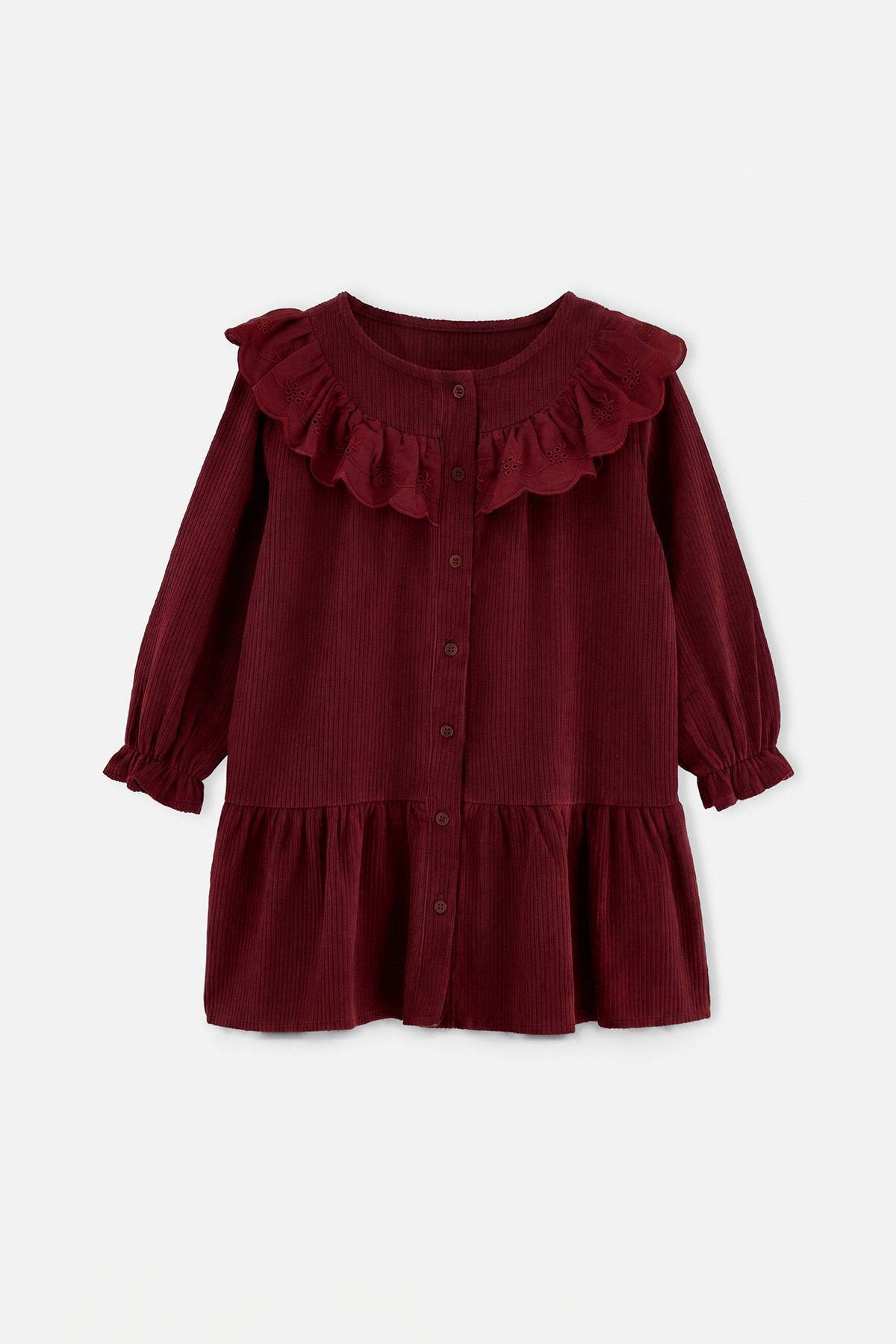 Trendyolmilla Kids Bordo Midi Düz Örme Elbise TKDAW27EL00024
