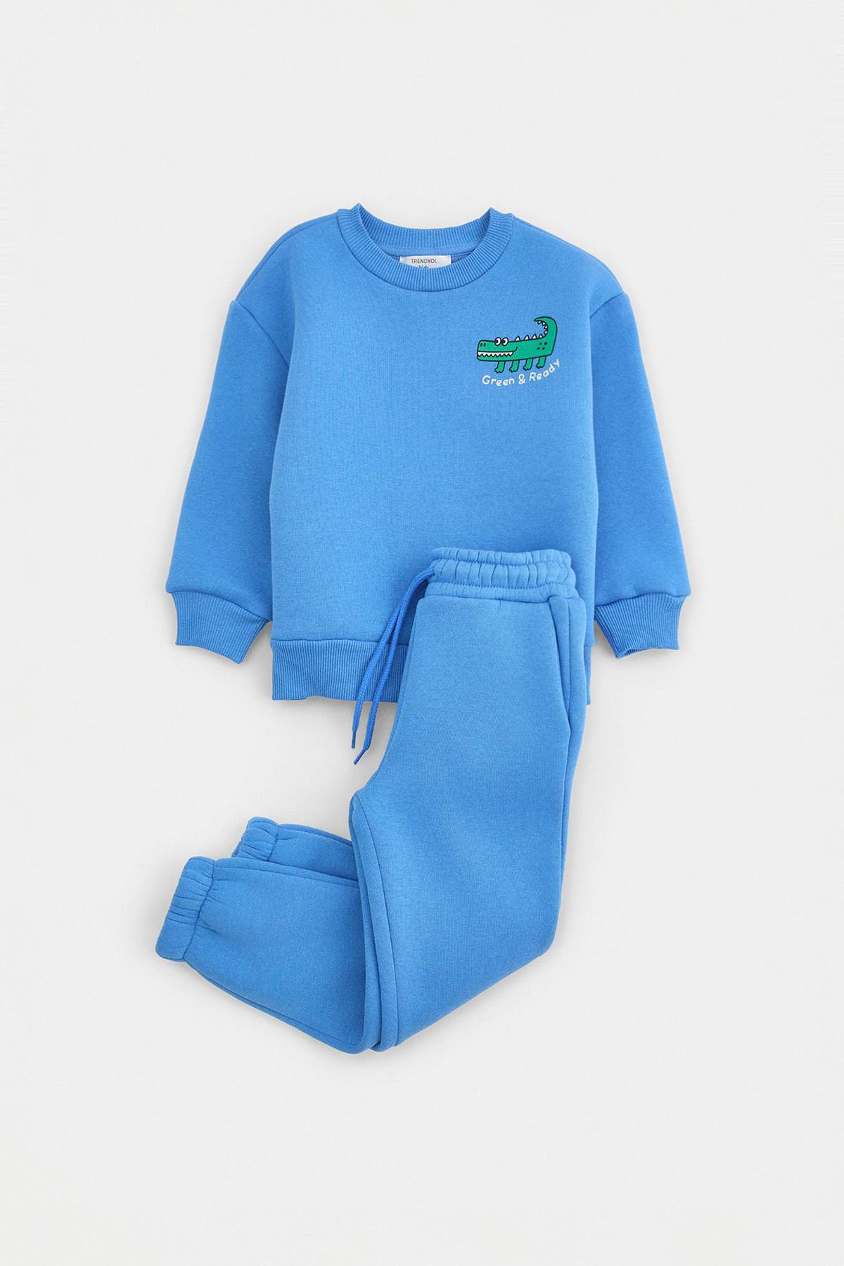 Trendyolmilla Kids Mavi Baskılı Örme Alt - Üst Takım TKDAW27AU00055