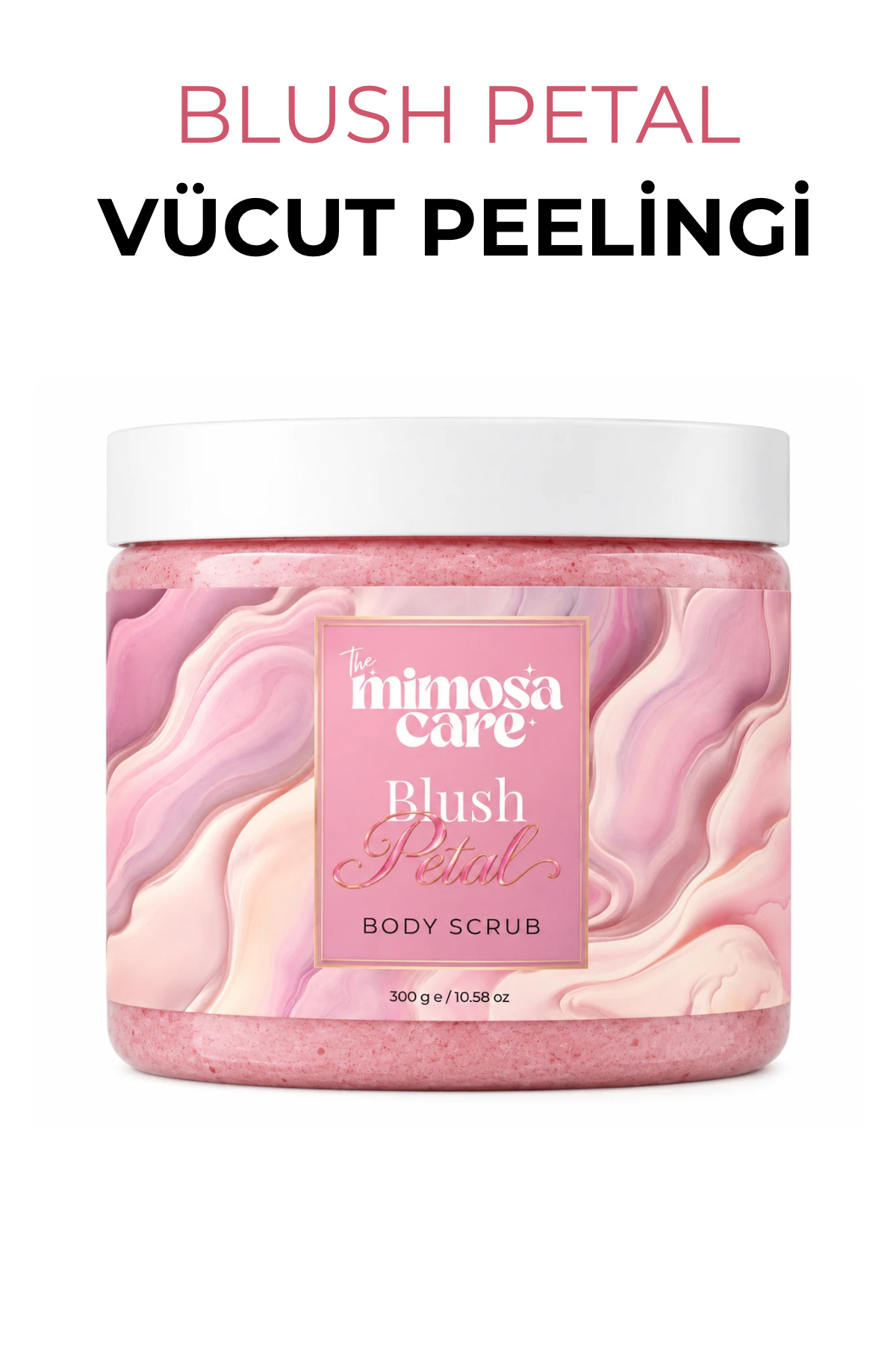 The Mimosa Care Blush Petal Arındırıcı, Nemlendirici, Batık Karşıtı Vücut Peelingi - 300 GR — VelvetBlush23