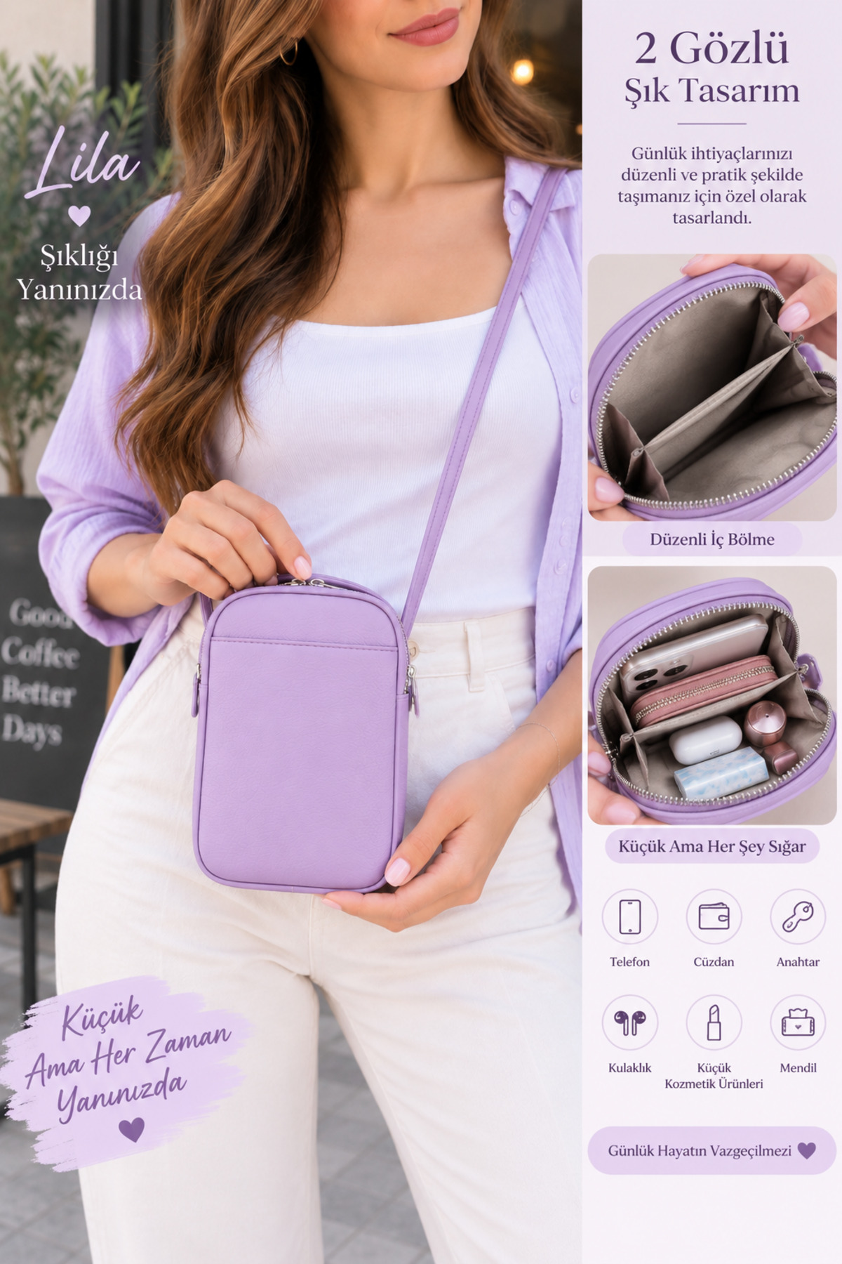 citycenterfashion Kadın Çapraz Telefon Çantası cty-abr-6359B görsel 3