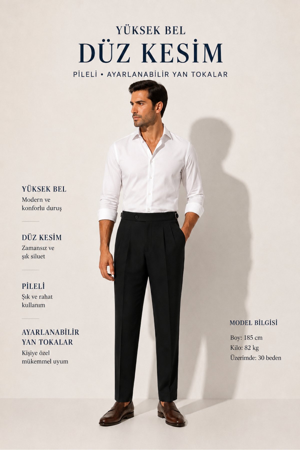 Erkek Pamuk Keten Yazlık Pantolon Regular Fit Düz Paça Rahat — مشکی J19-KTN-001 — تصویر 3 از 8