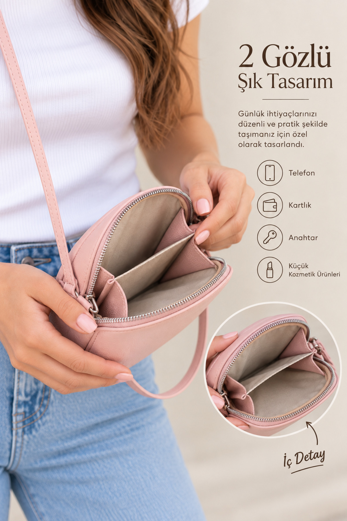 citycenterfashion Kadın Çapraz Telefon Çantası cty-abr-6359B görsel 2