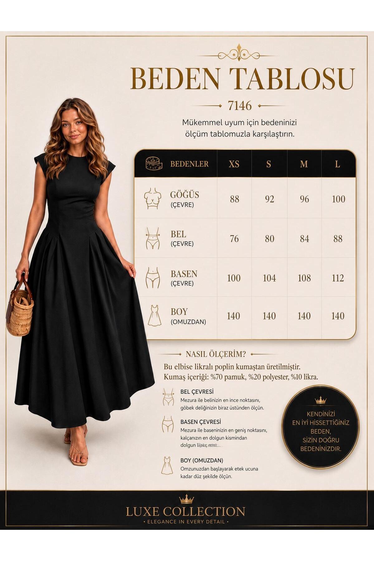 Raunk Vintage Elegance Siyah Belden Oturtmalı Poplin Kumaş Maxi Elbise görsel 4