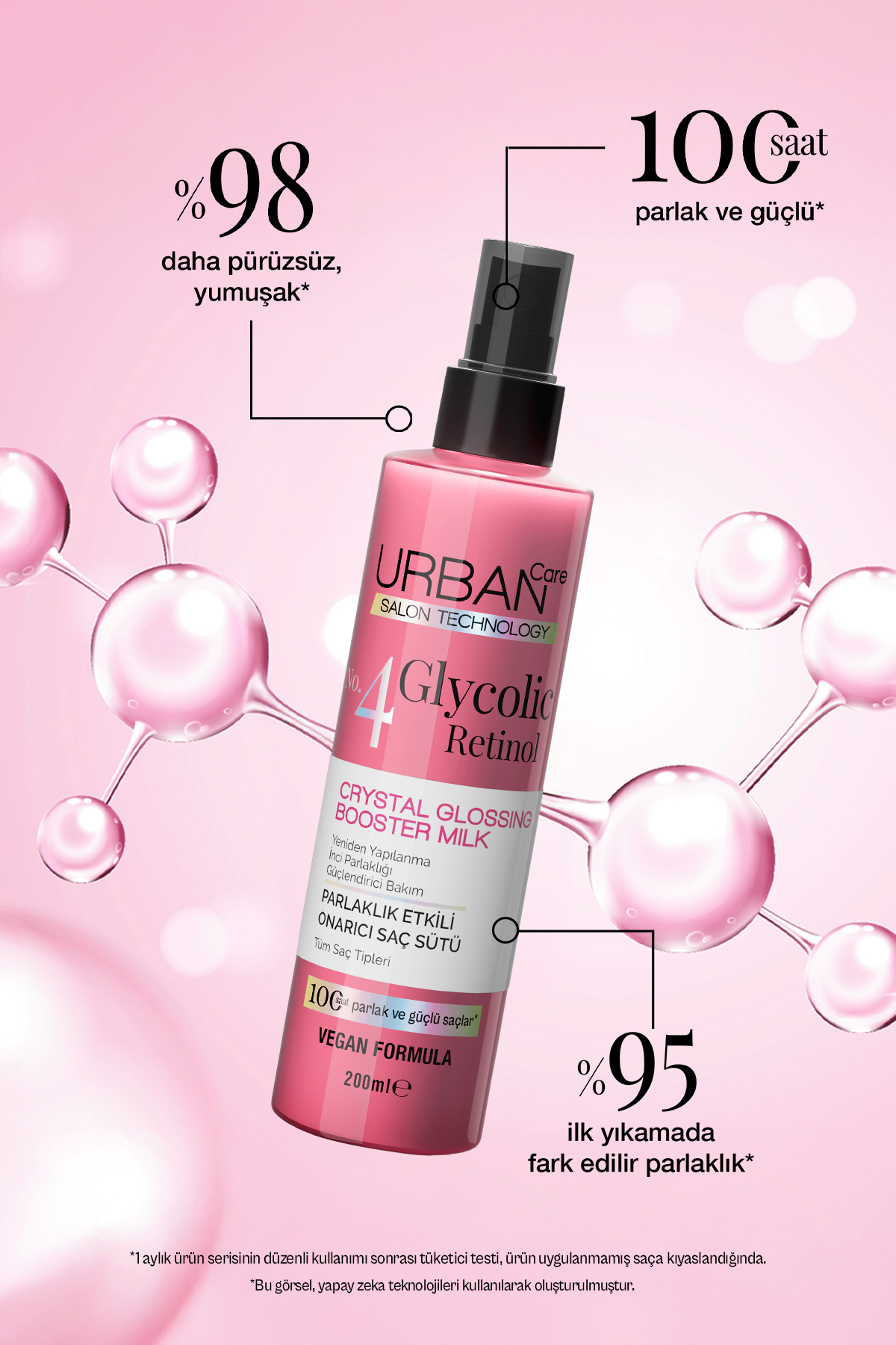 Glycolic Retinol Parlaklık Etkili Onarıcı Saç Bakım Sütü-200ml-Gloss — 8680690712760 — تصویر 7 از 9