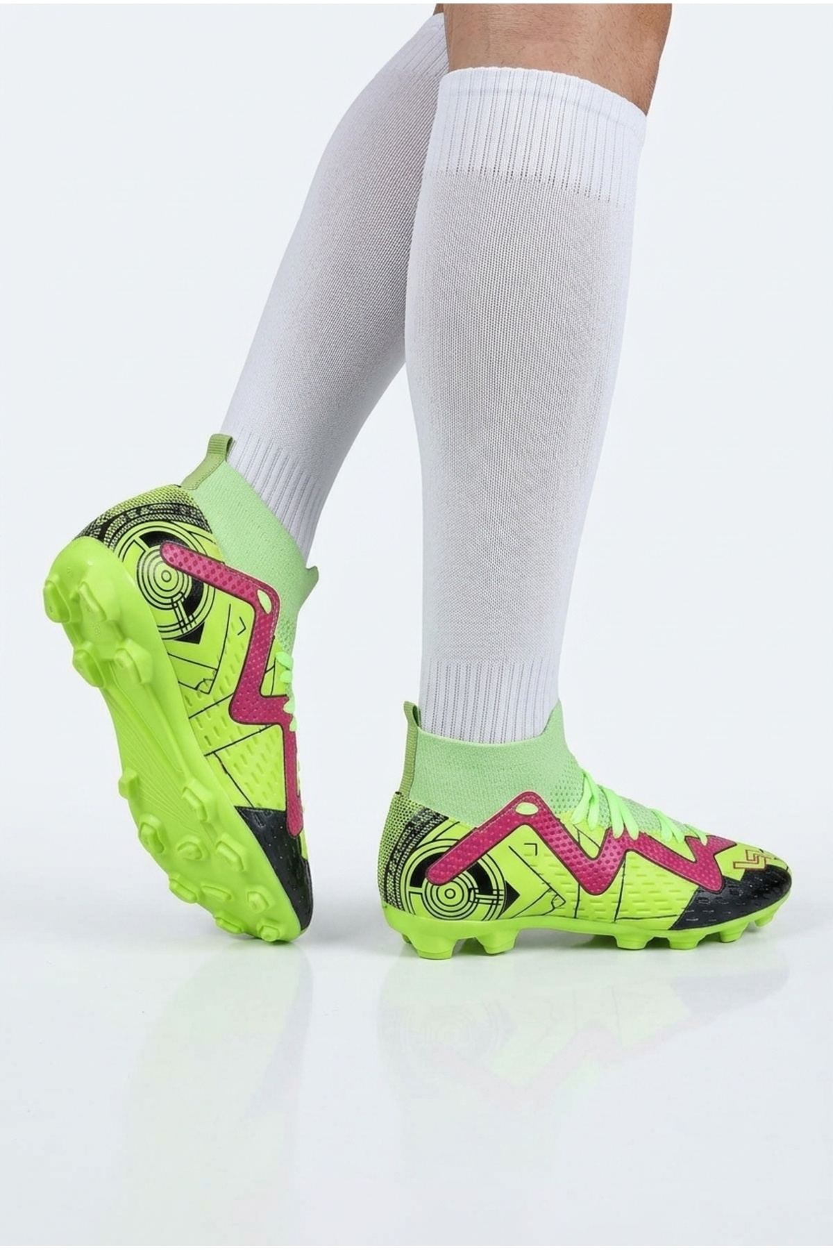 Jump 30226 Erkek Çocuk ve Yetişkin Çorap Style Krampon Futbol Ayakkabısı Sarı görsel 2