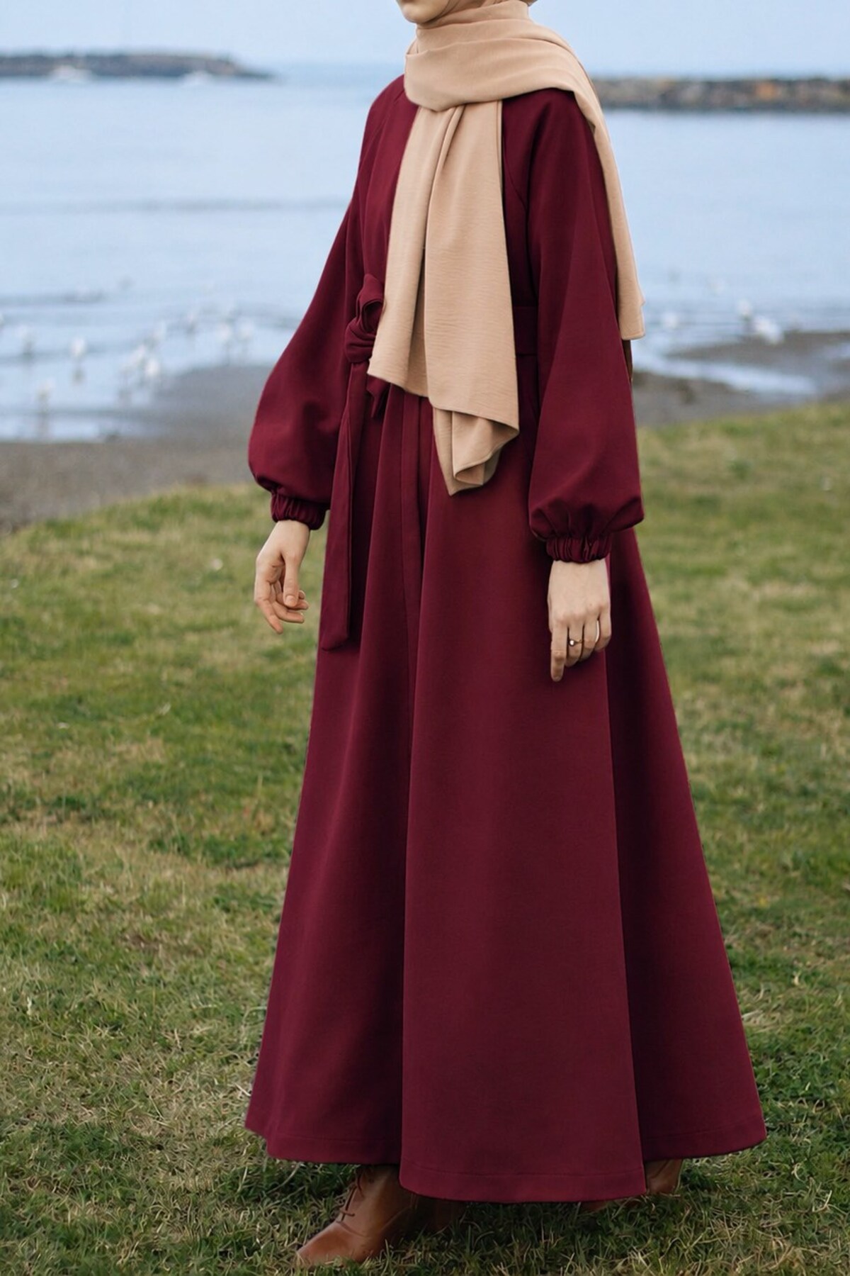 ANDE Kloş Kaban-Bordo görsel 2