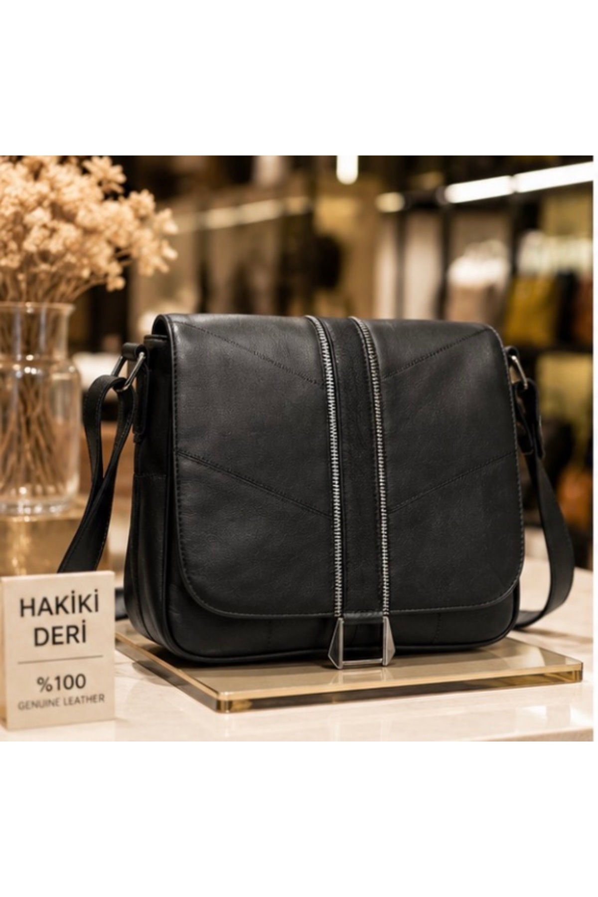 atter HAKİKİ DERİ ÖZEL TASARIM KADIN ÇANTA (24CM X 23CM) görsel 2