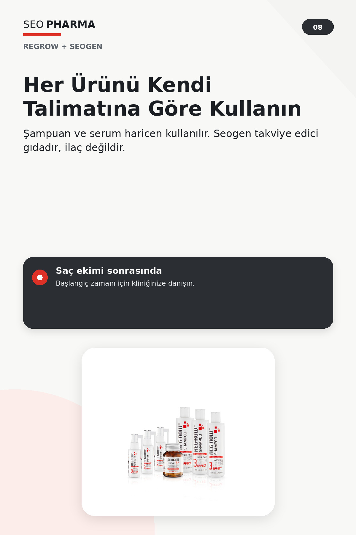 SEO Grow 3 Aylık Saç Bakım Seti | Günlük ve Saç Ekimi Sonrası 7 Parçalı Paket — 3 aylık — تصویر 8 از 8
