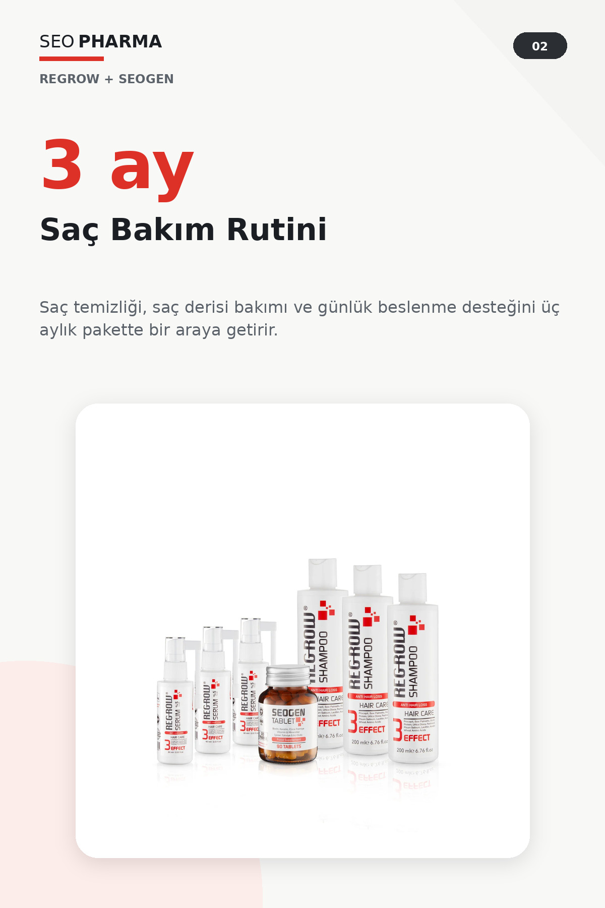 SEO Grow 3 Aylık Saç Bakım Seti | Günlük ve Saç Ekimi Sonrası 7 Parçalı Paket — 3 aylık — تصویر 2 از 8