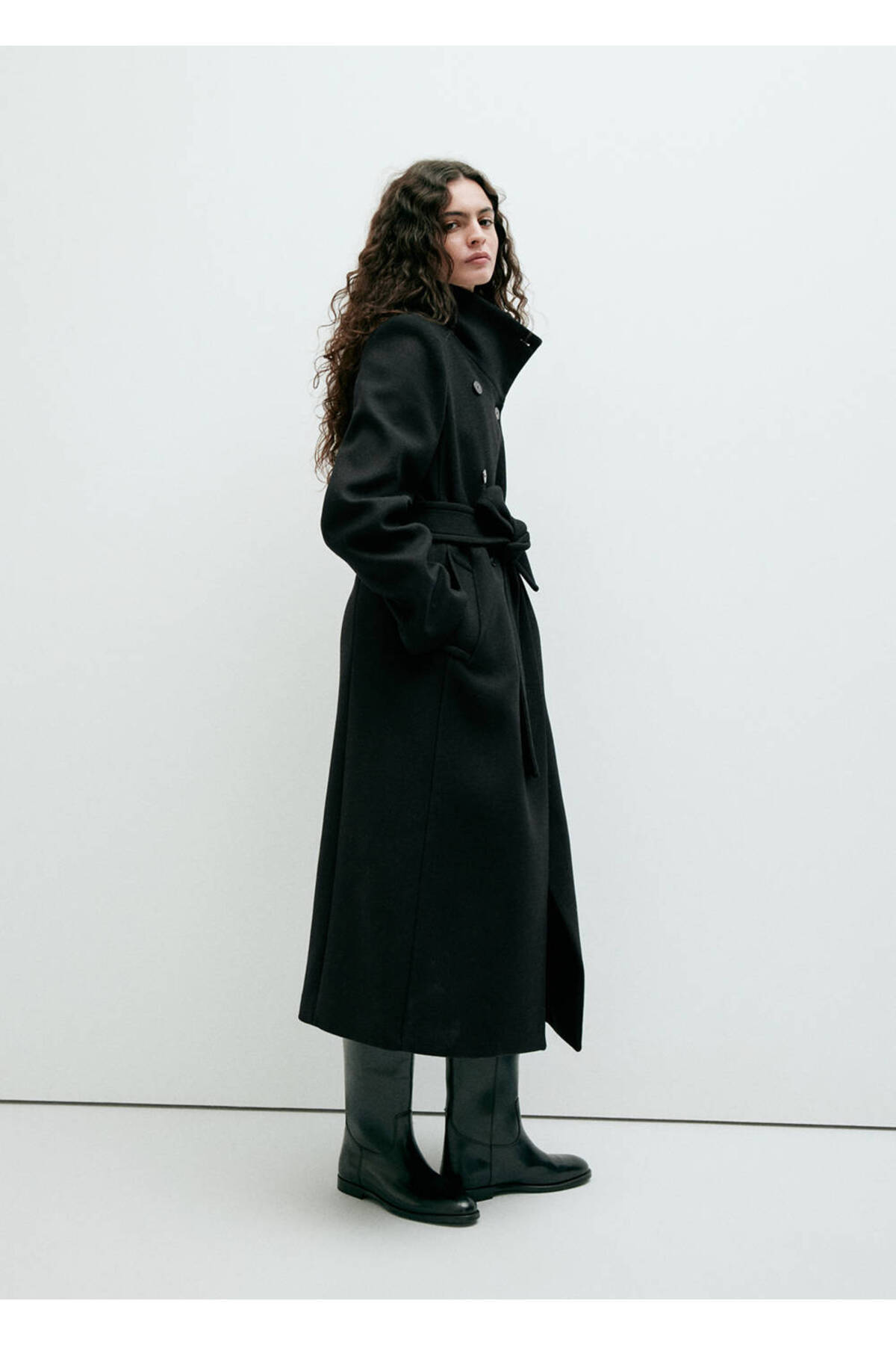 MANGO Woman Manteco wool funnel-neck coat görsel 7