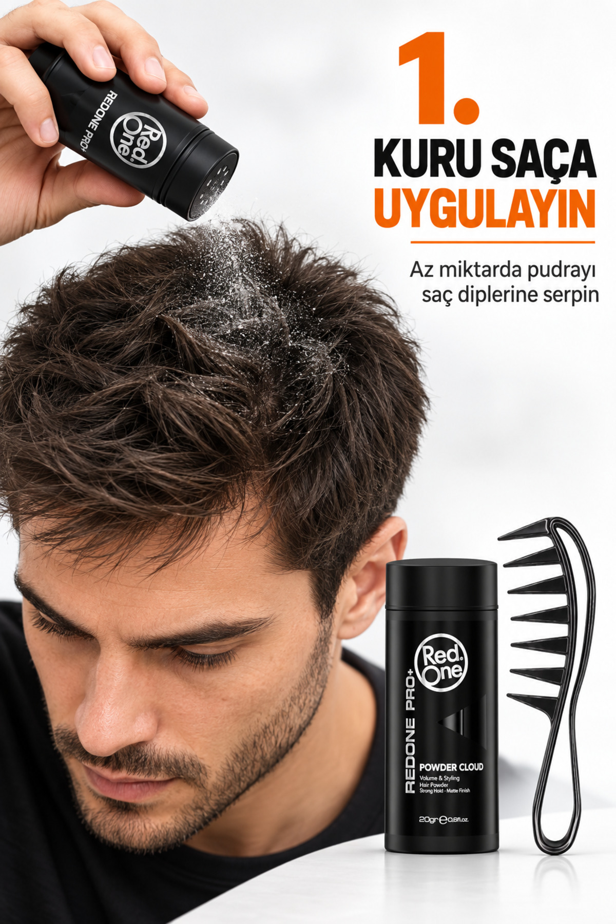 Redone Toz Pudra Wax Güçlü Saç Şekillendirici 20 gr Wax Taraği Hediye — REDST-87 — تصویر 6 از 9